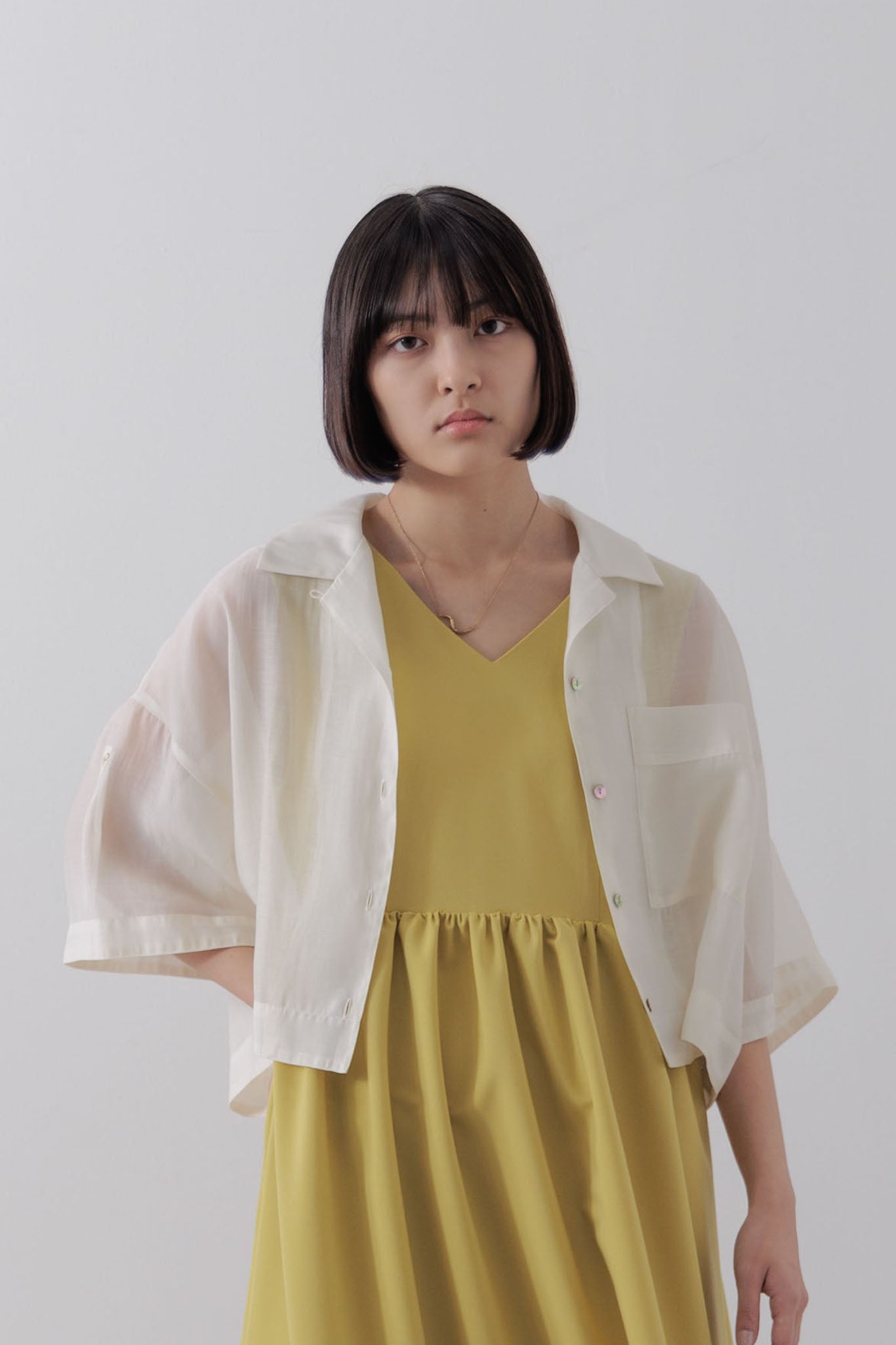 Sheer cropped shirt
