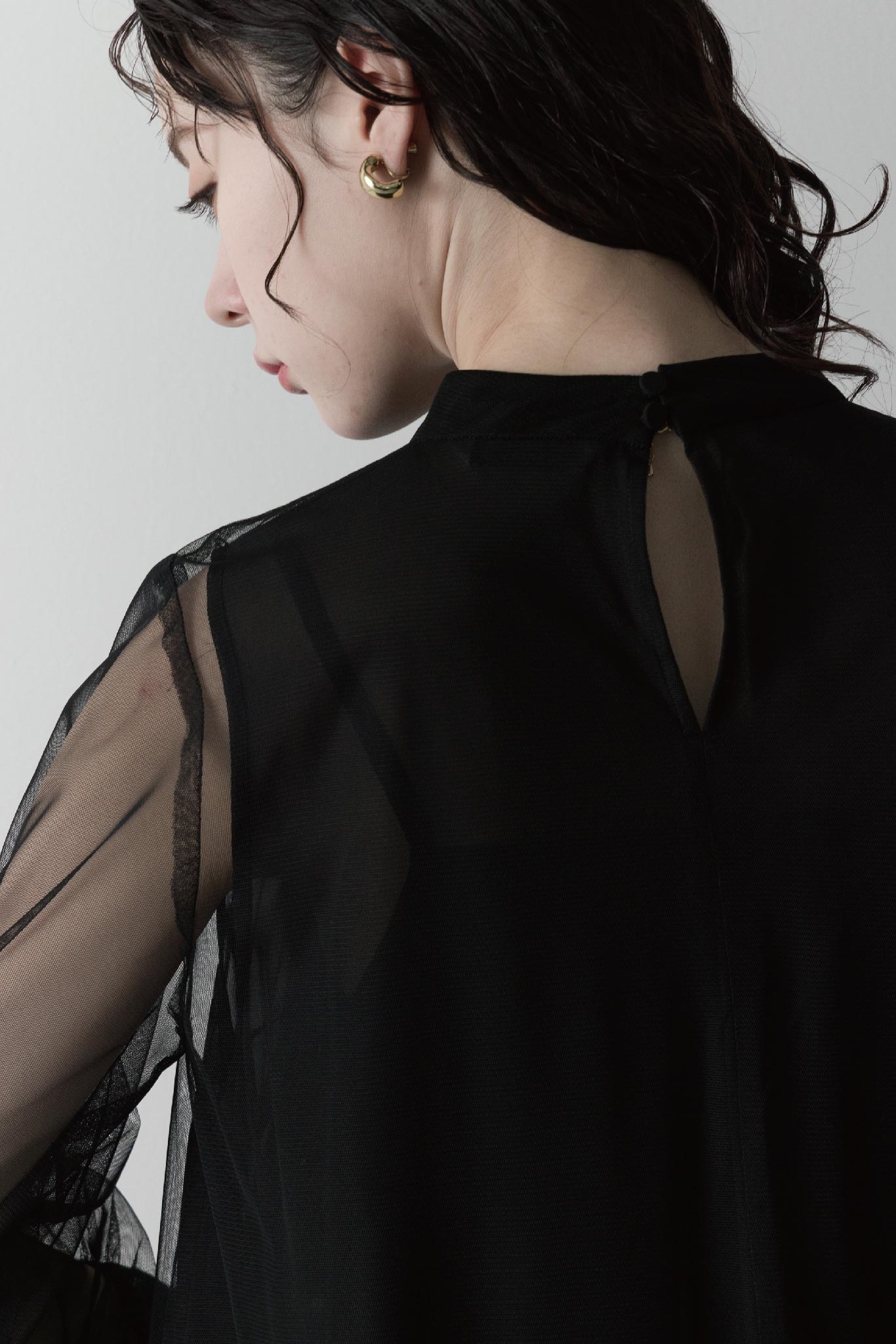 チュールレイヤードワンピース