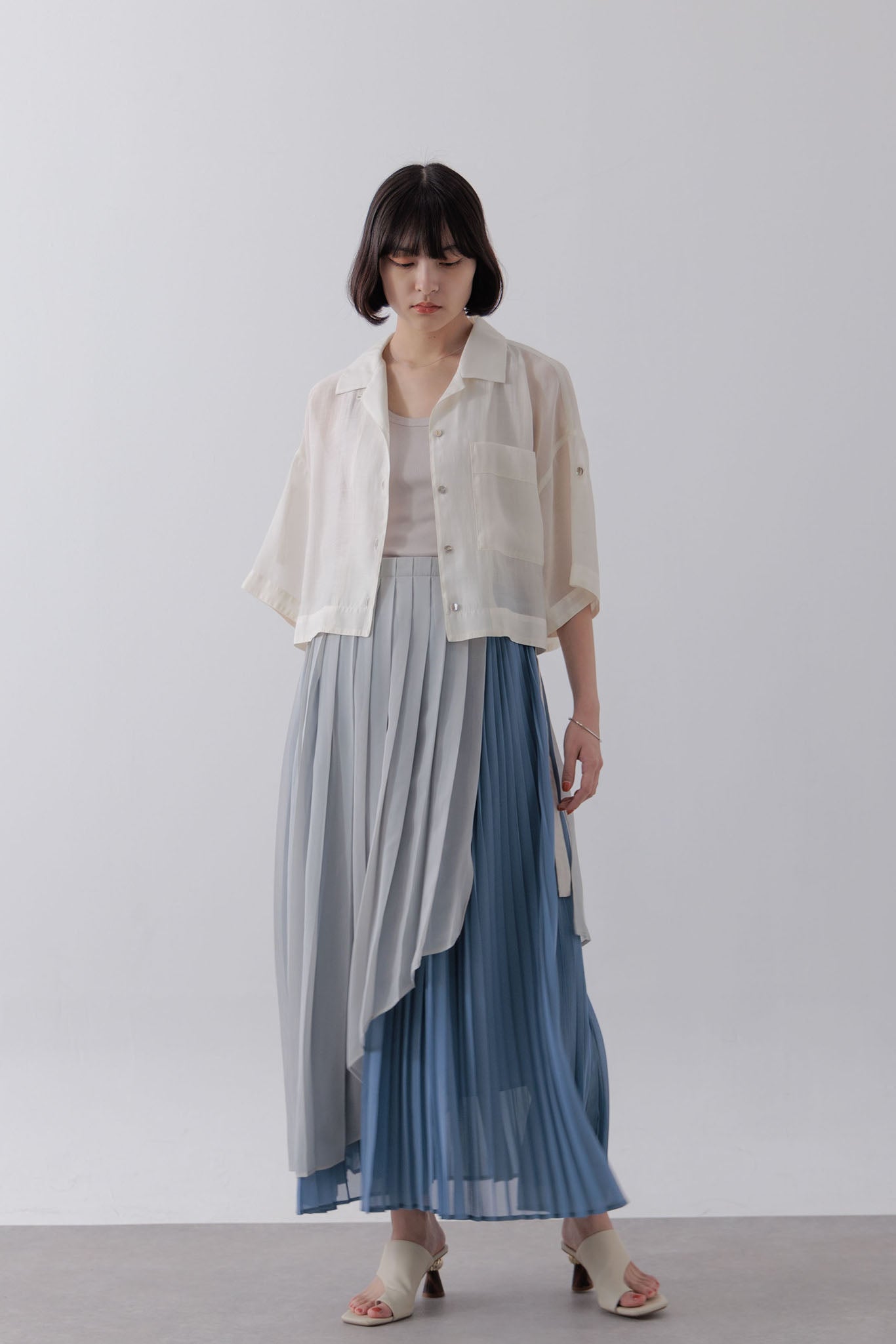 Sheer cropped shirt