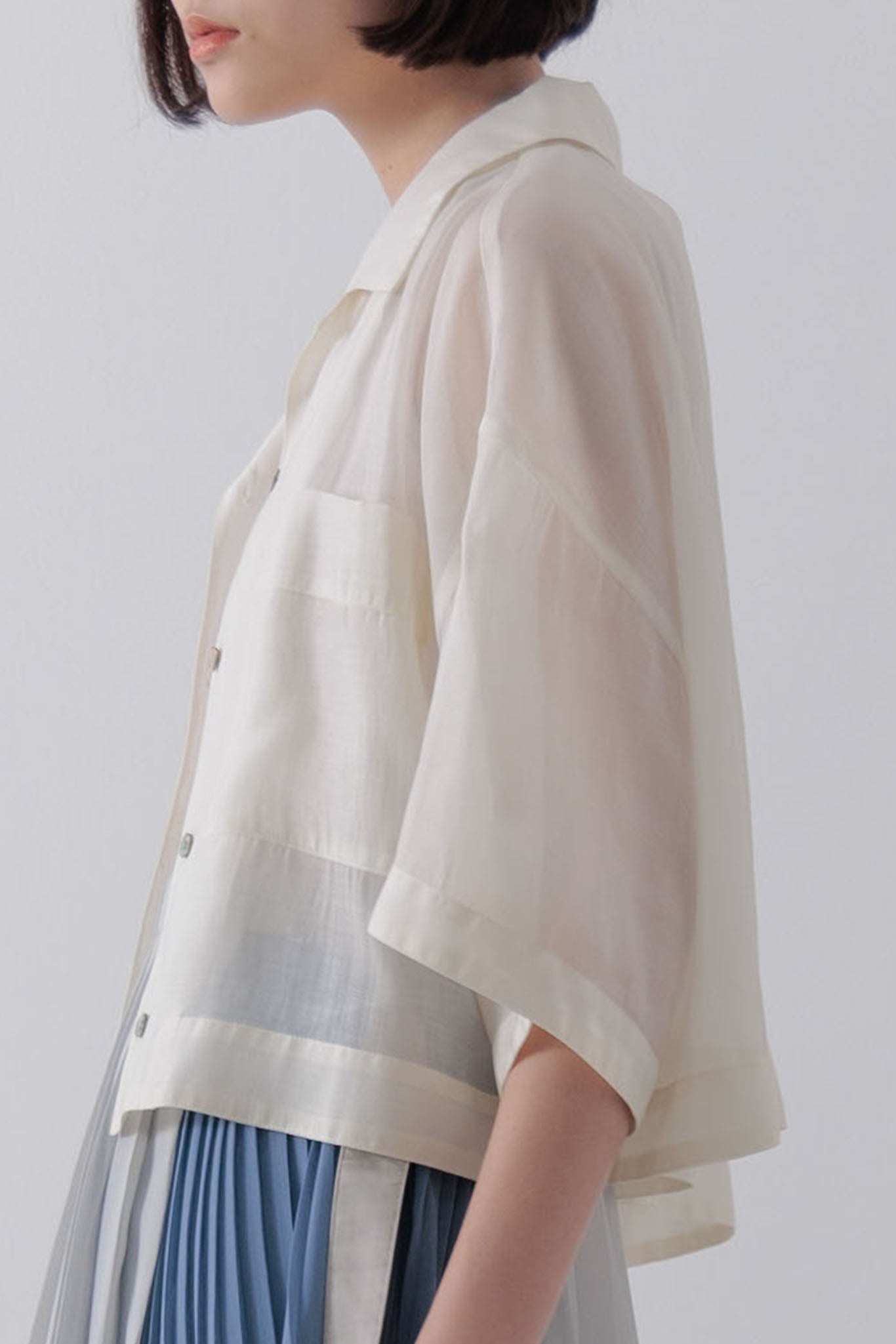 Sheer cropped shirt