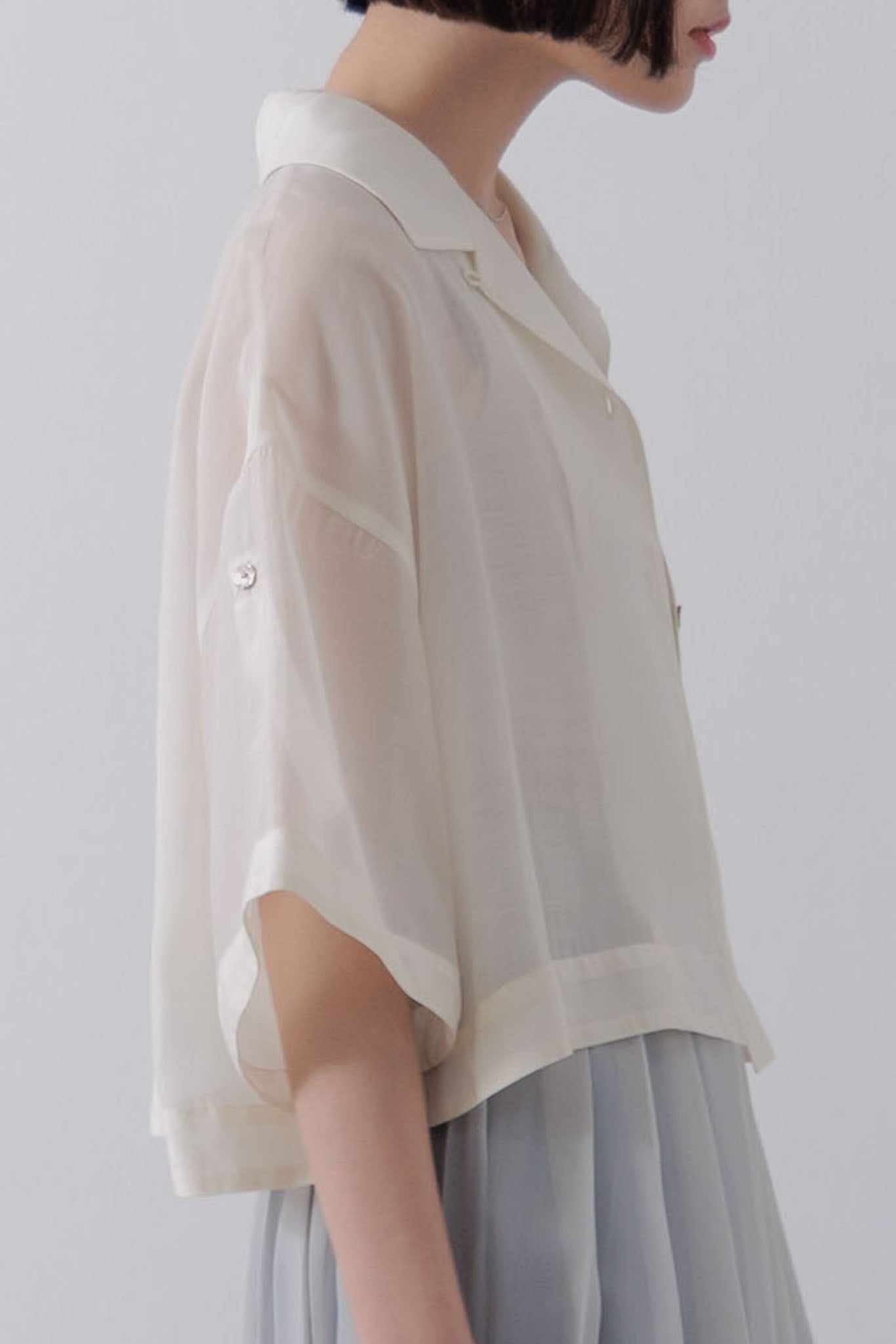 Sheer cropped shirt