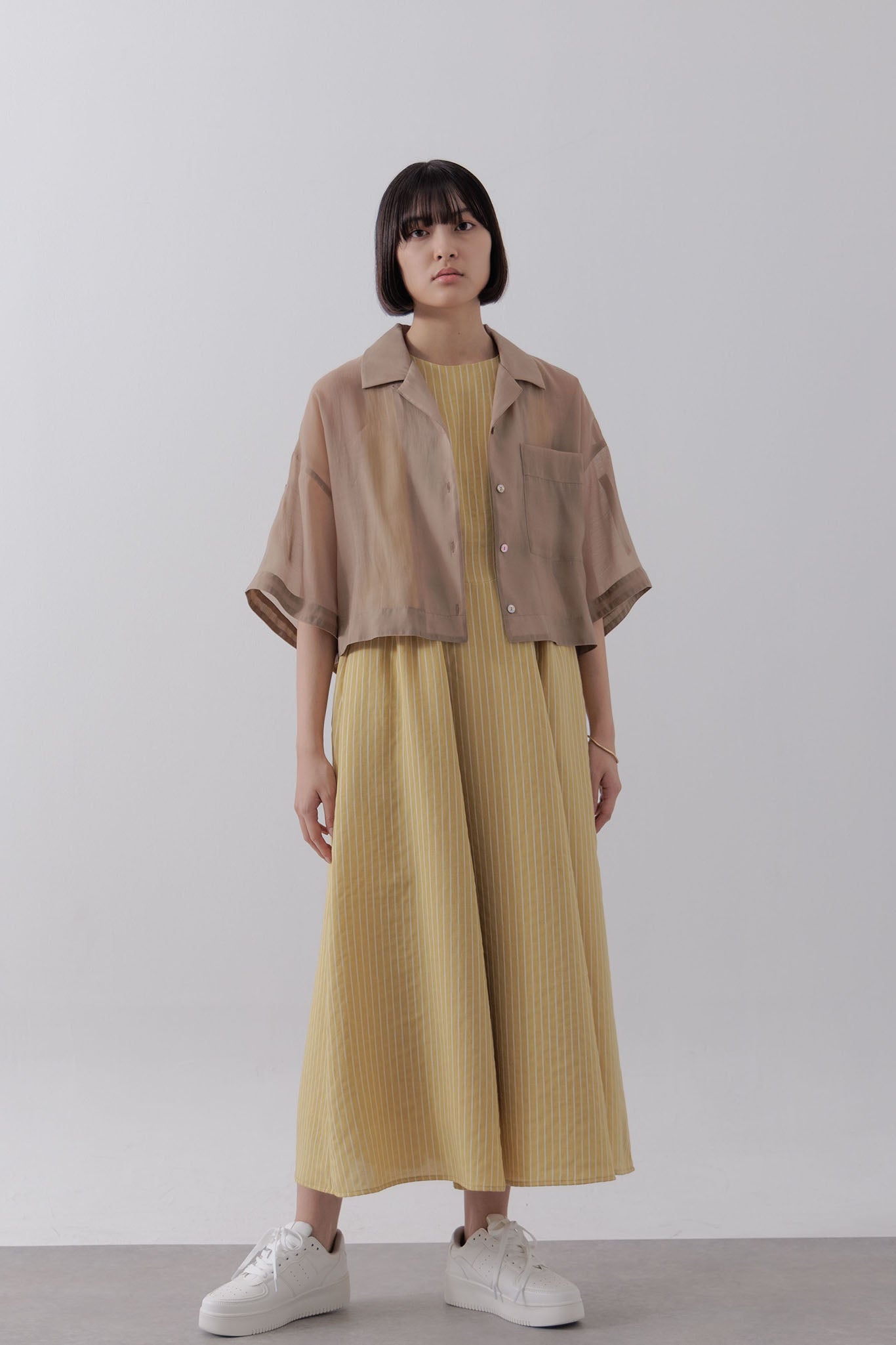 Sheer cropped shirt