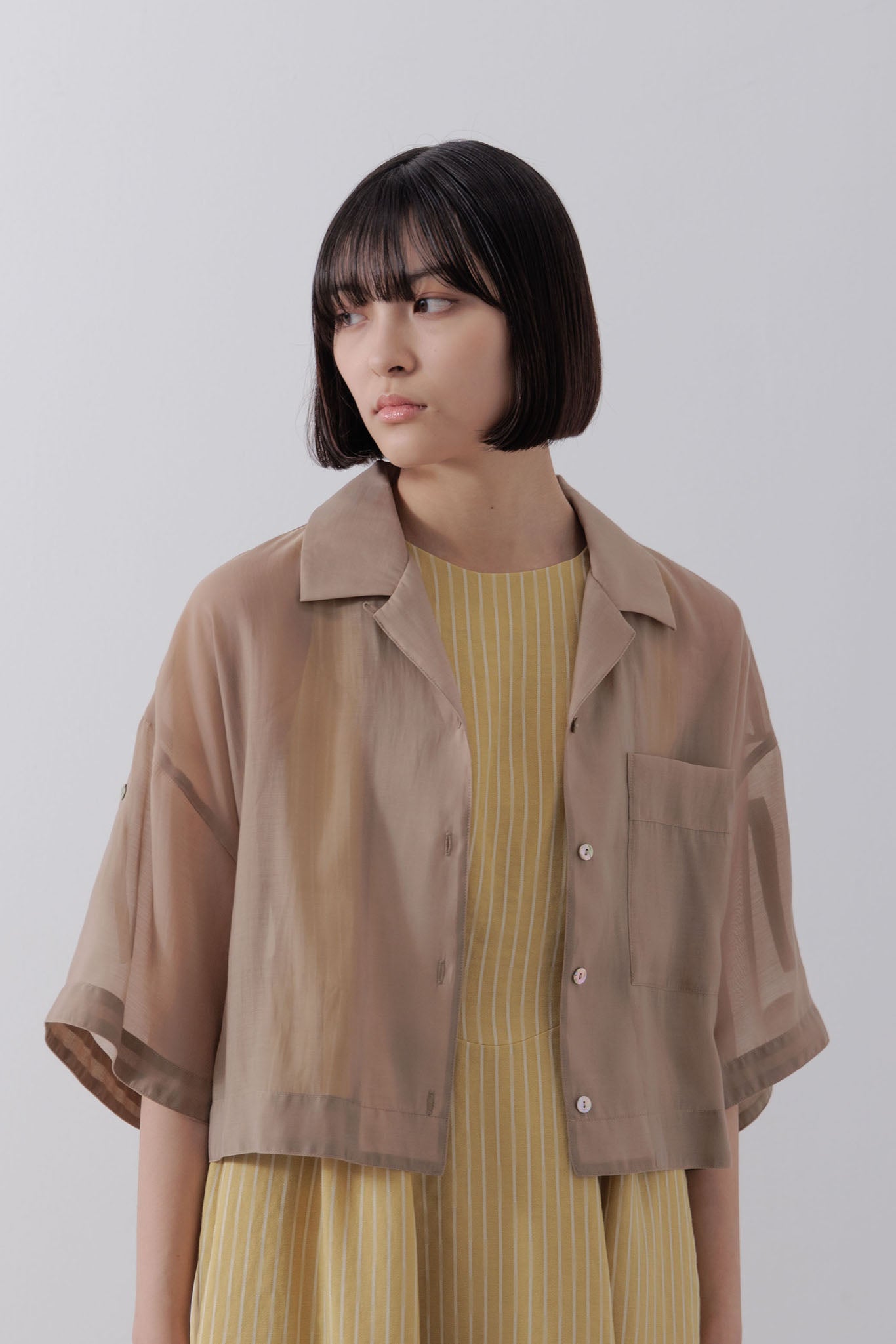 Sheer cropped shirt