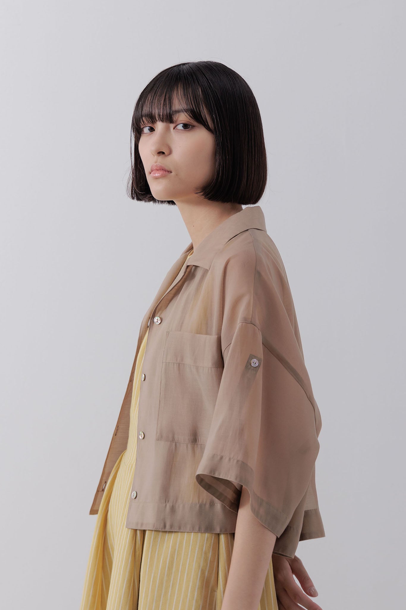 Sheer cropped shirt