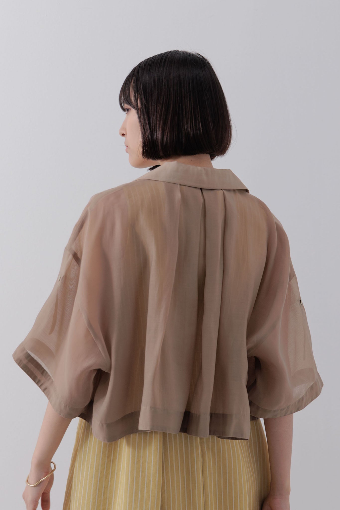 Sheer cropped shirt