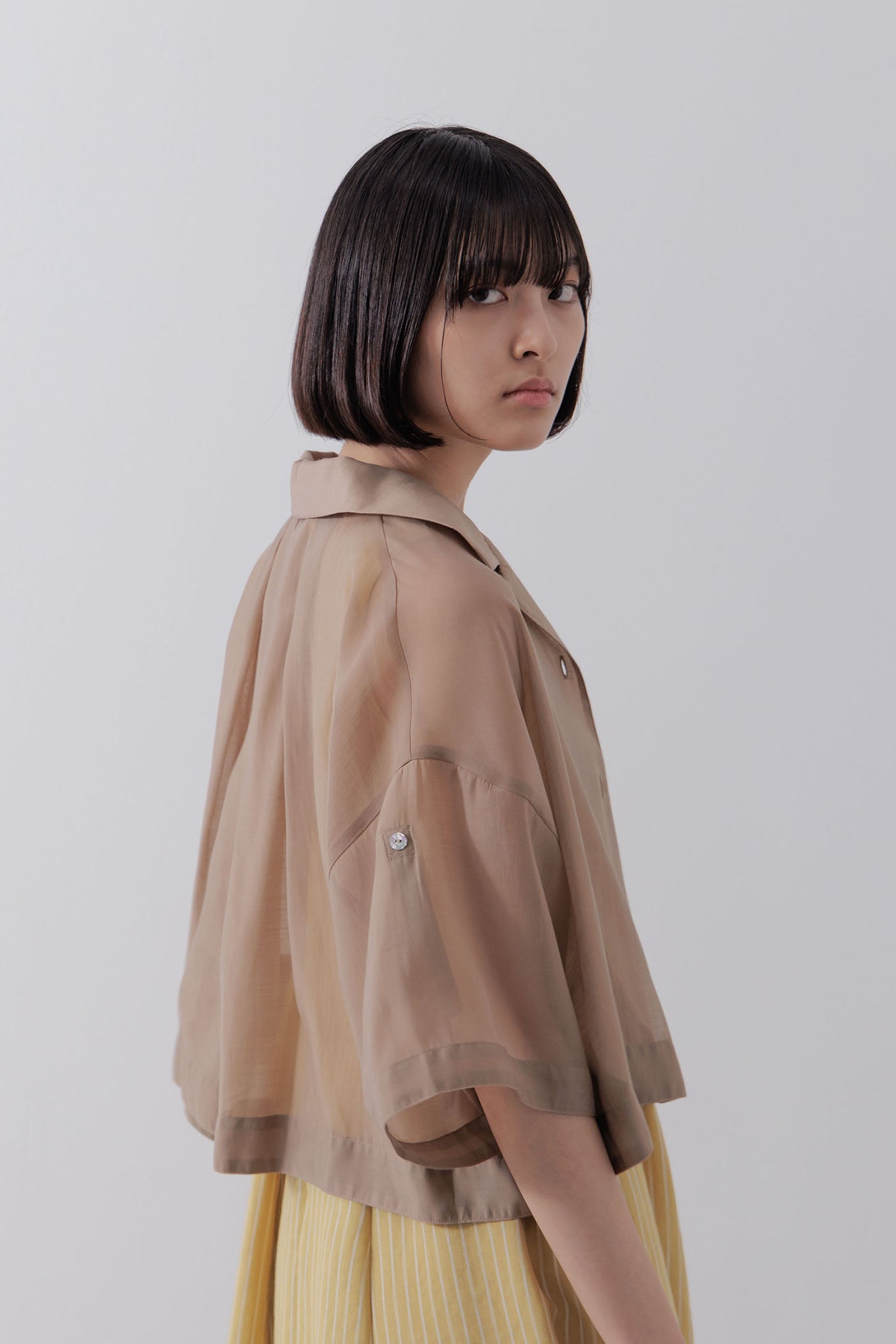 Sheer cropped shirt