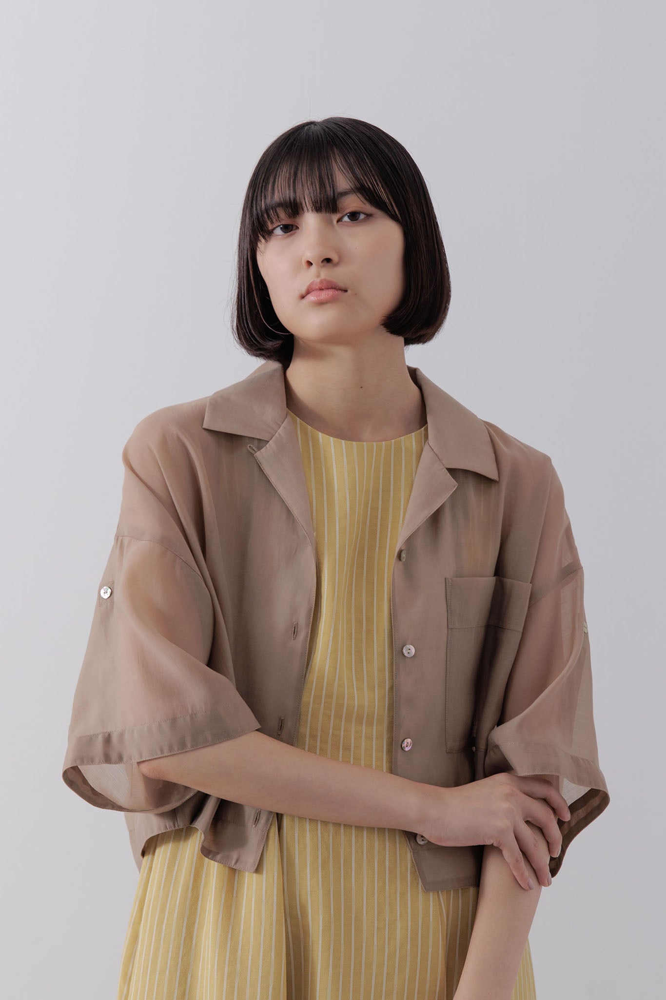 Sheer cropped shirt
