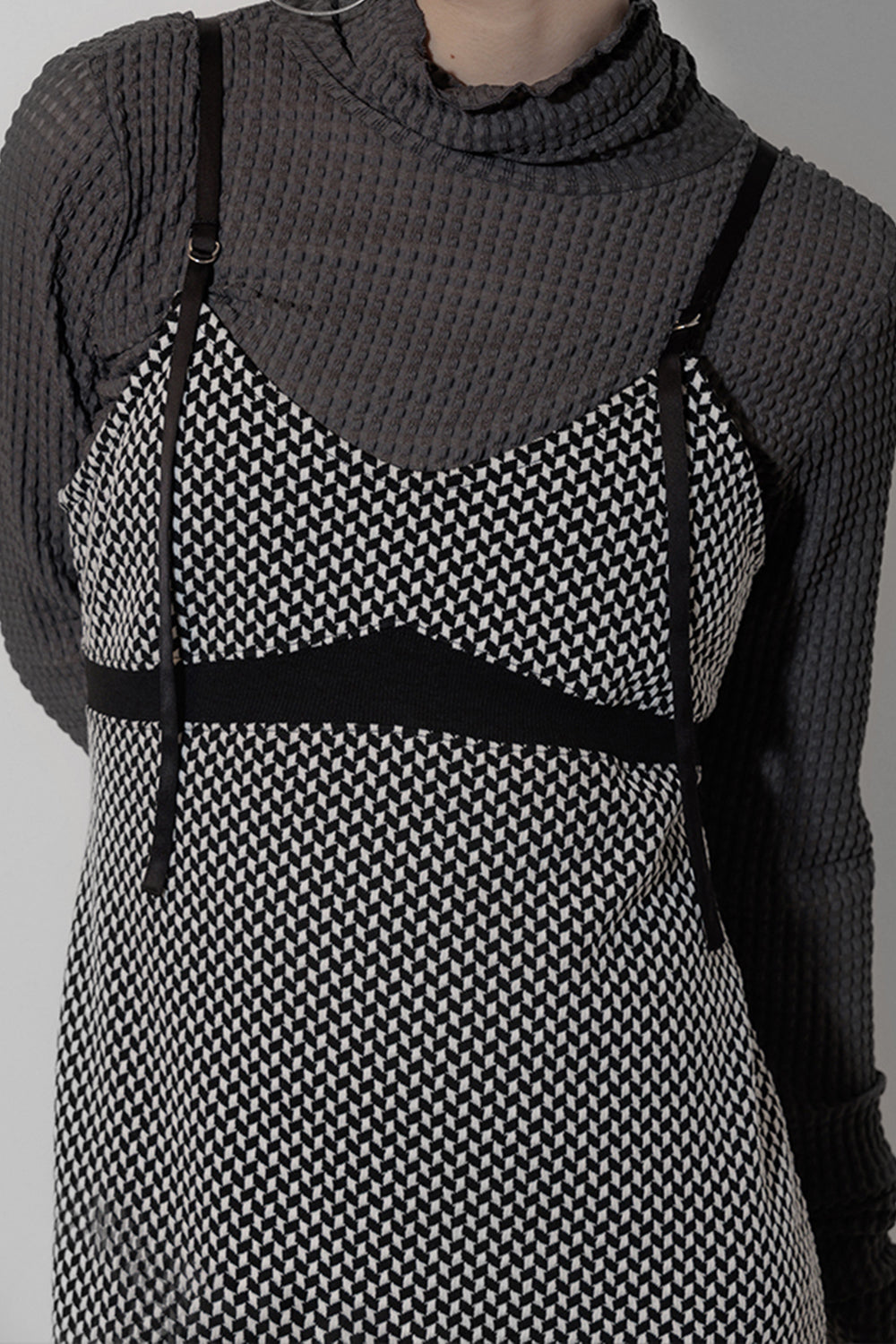 Cut jacquard camisole dress