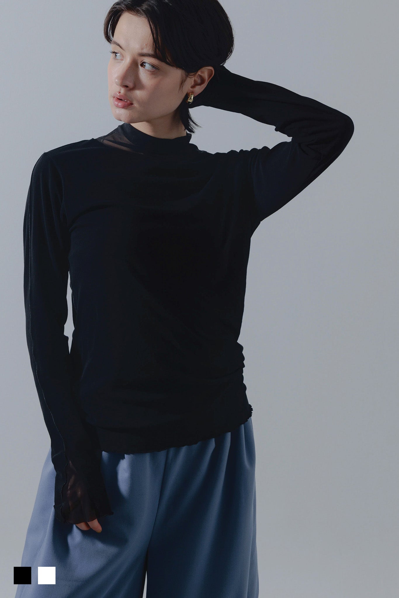 Sheer layered tulle top