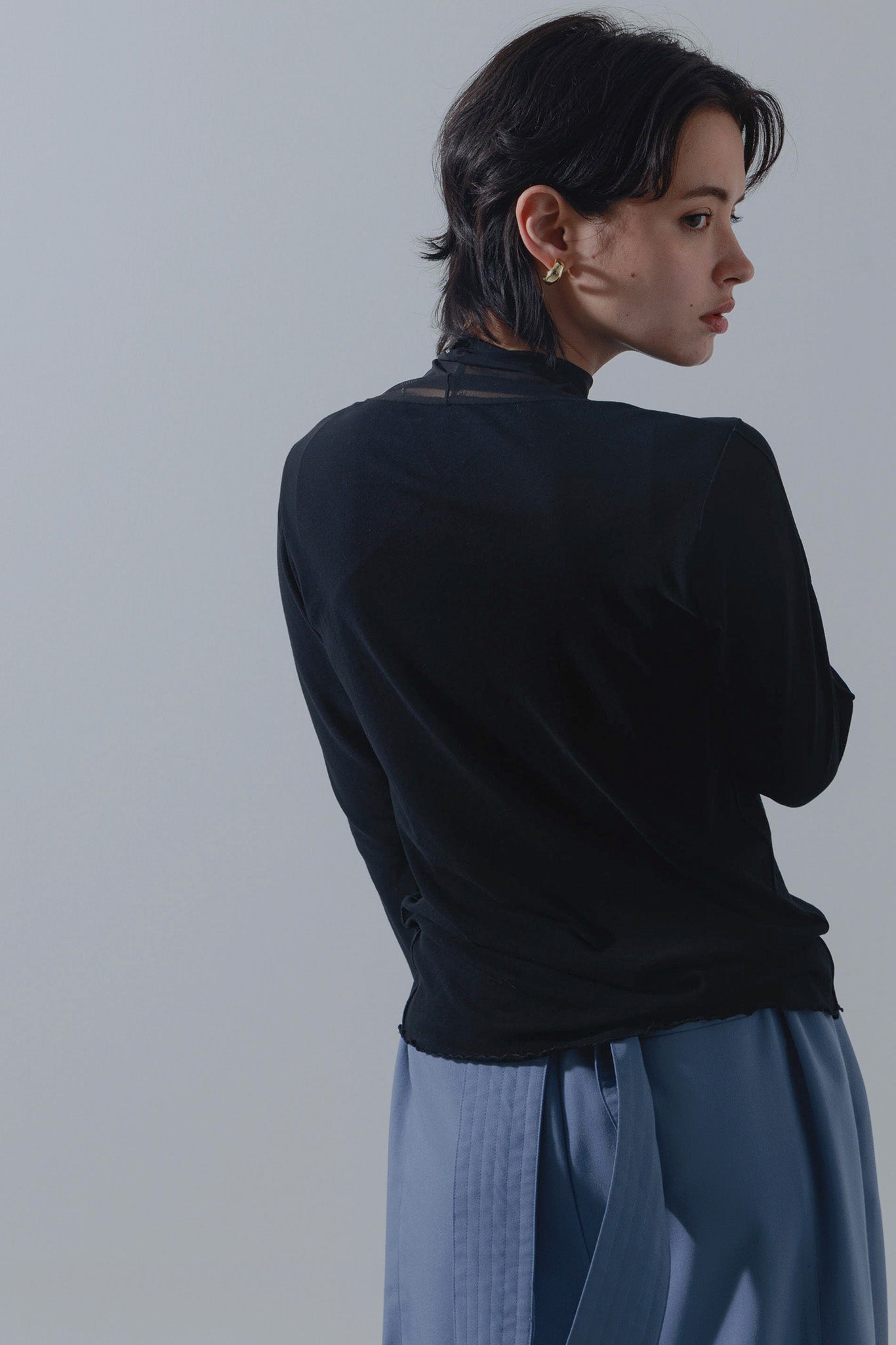 Sheer layered tulle top