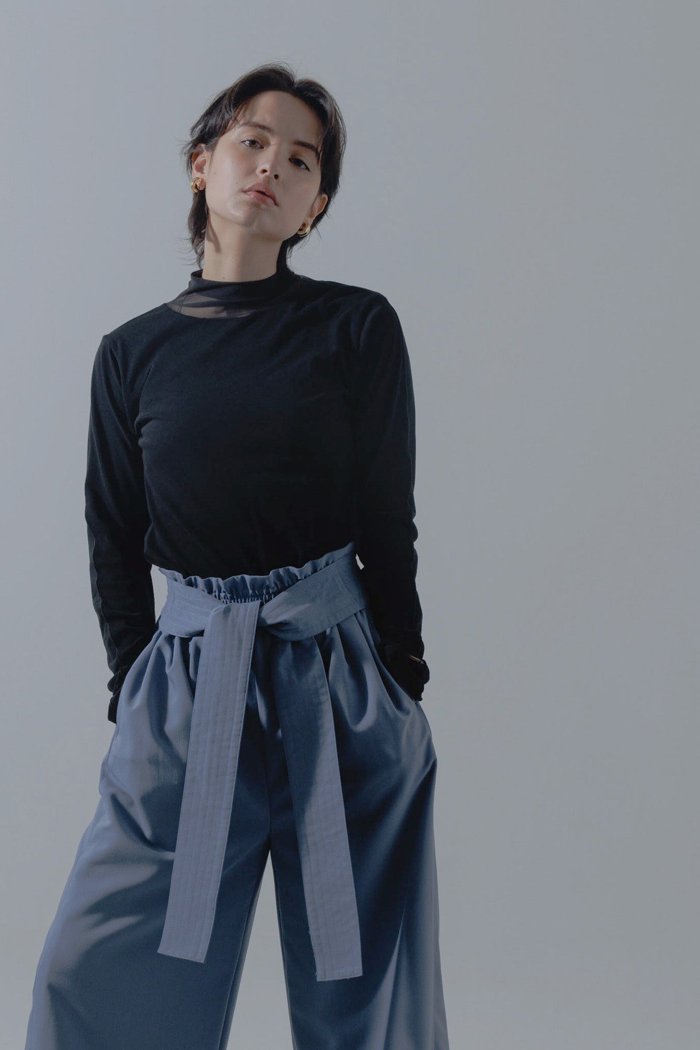 Sheer layered tulle top