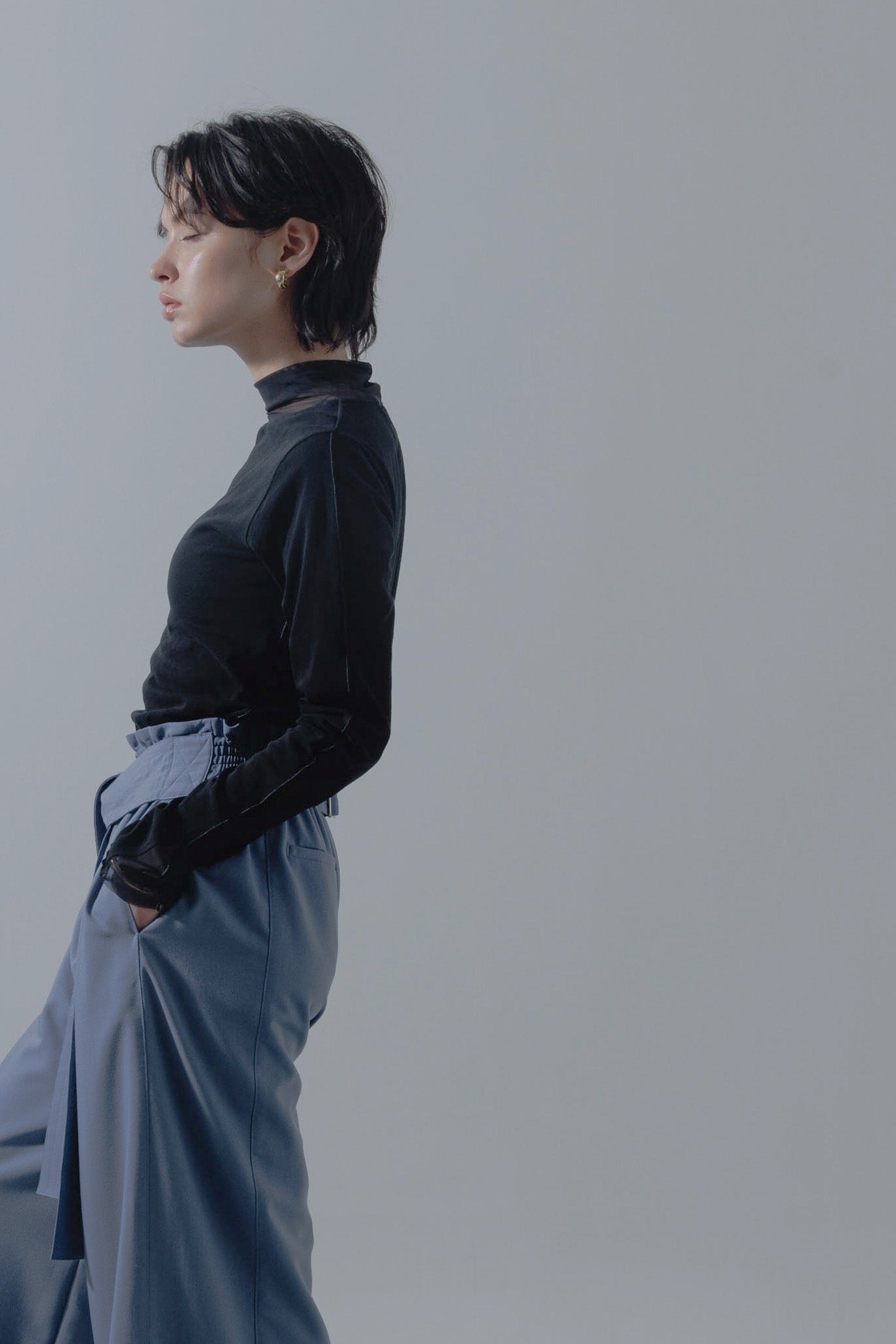 Sheer layered tulle top