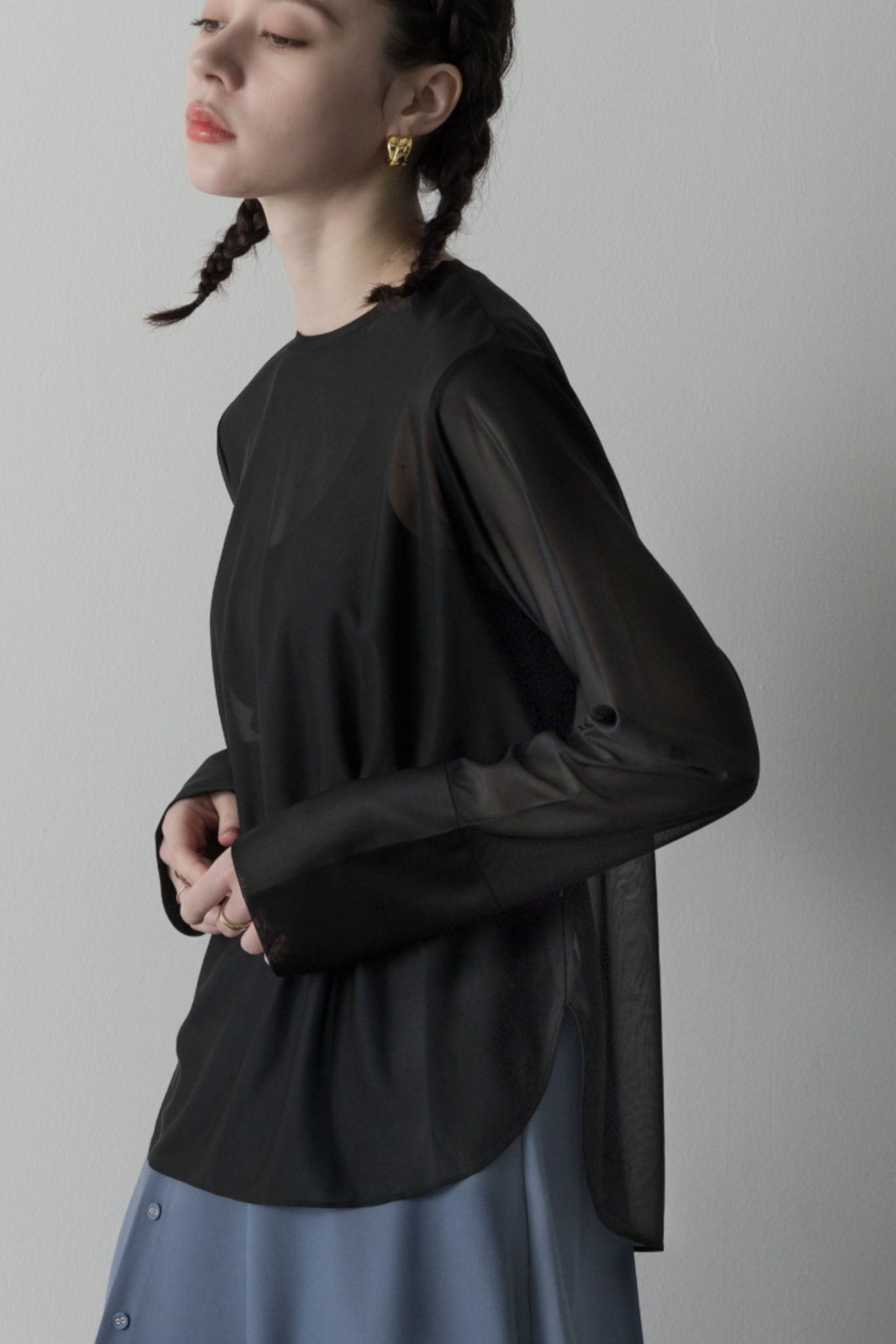 クルーネックシアカットソー