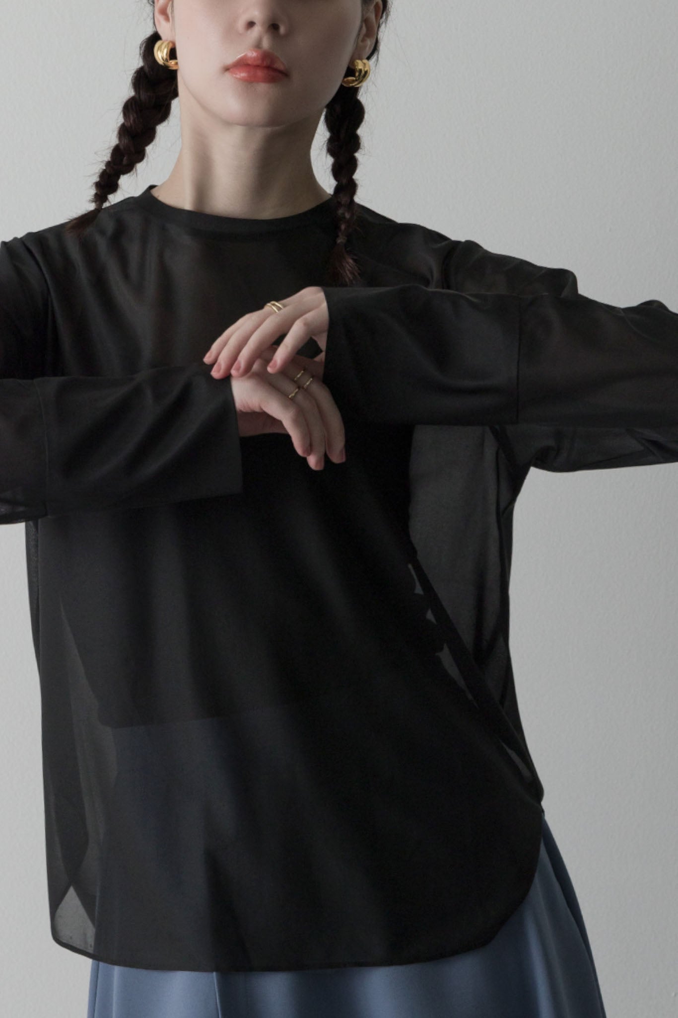 クルーネックシアカットソー