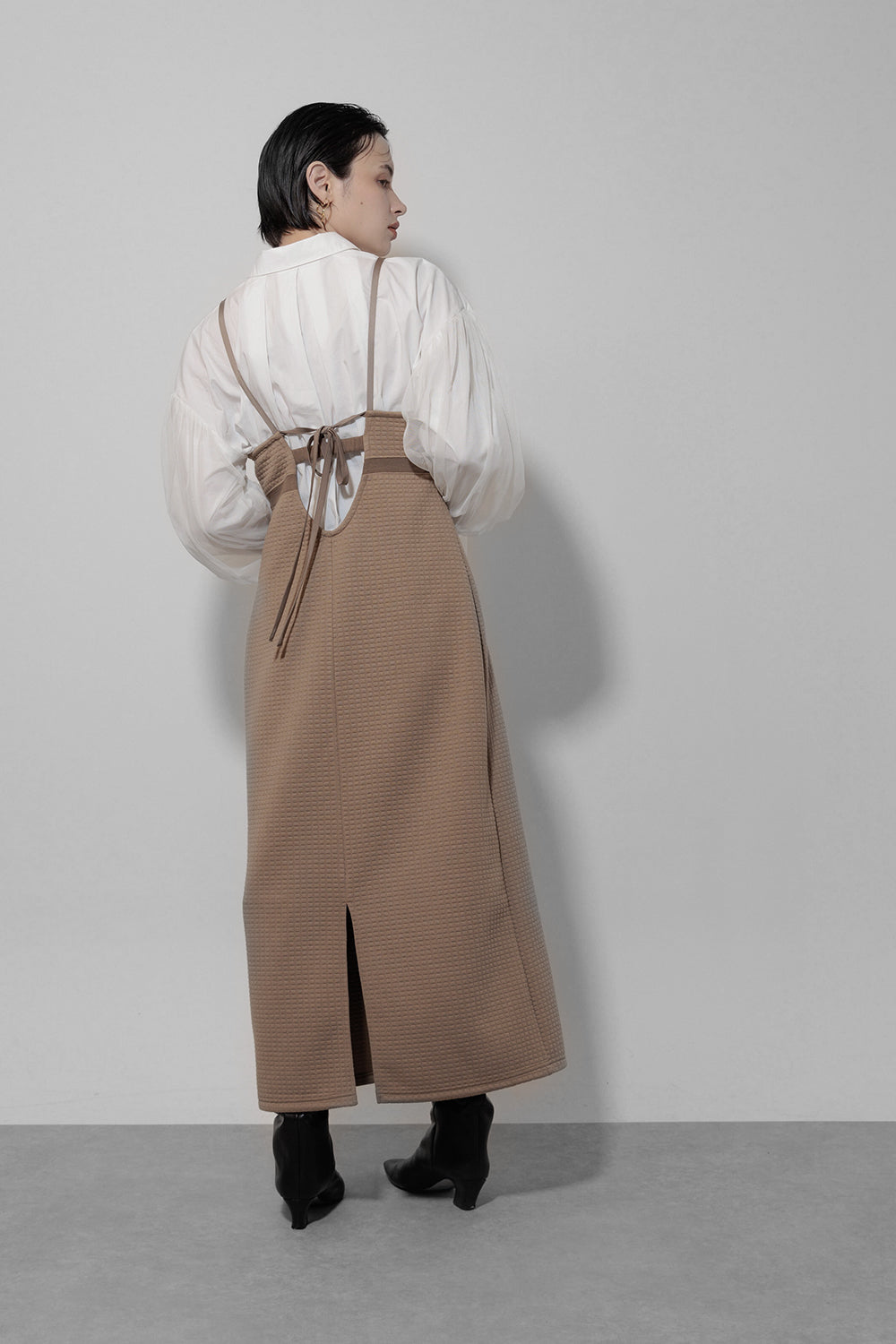 Cut jacquard camisole dress