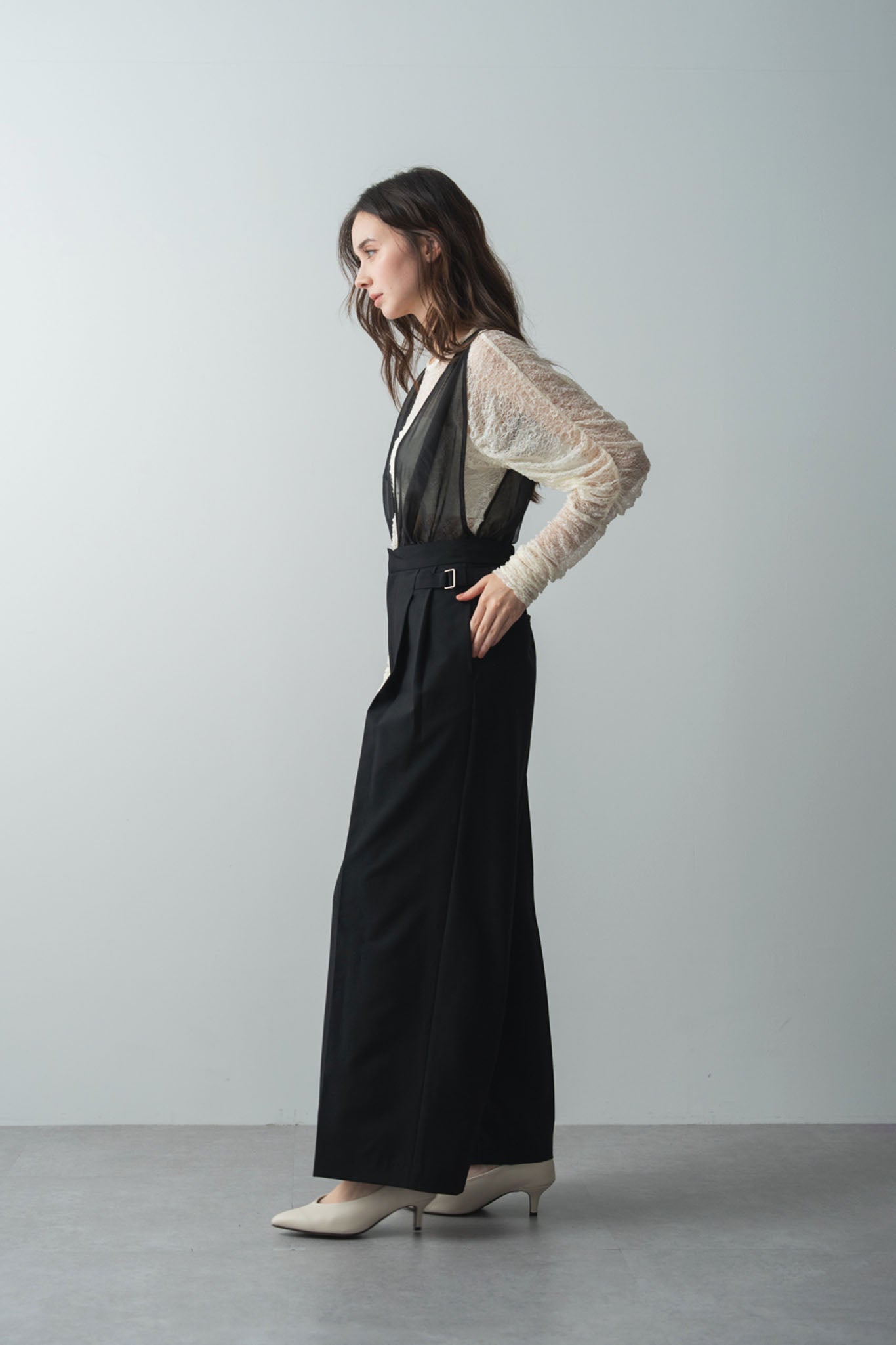 チュールサスペンダーサロペット