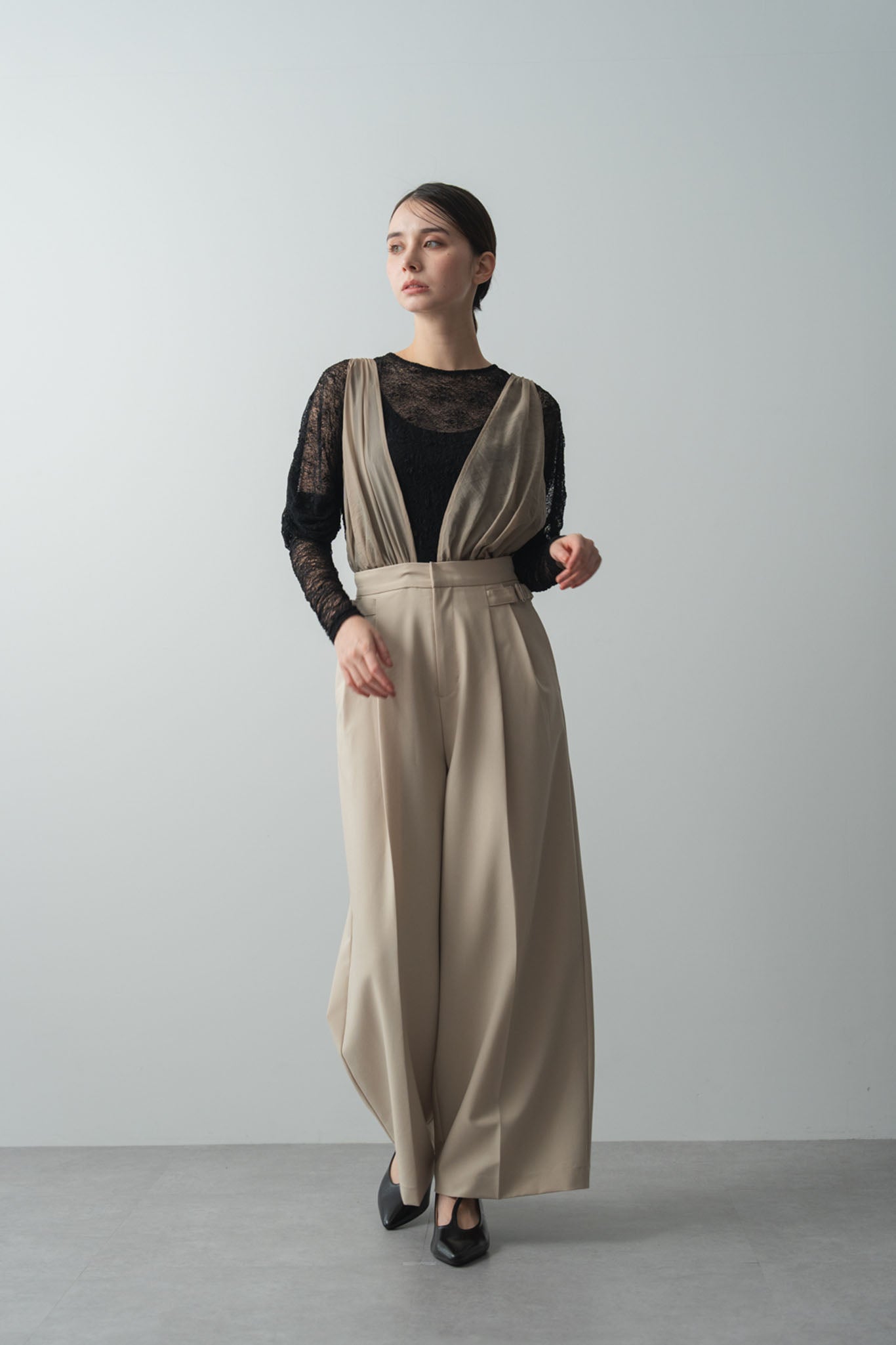 チュールサスペンダーサロペット