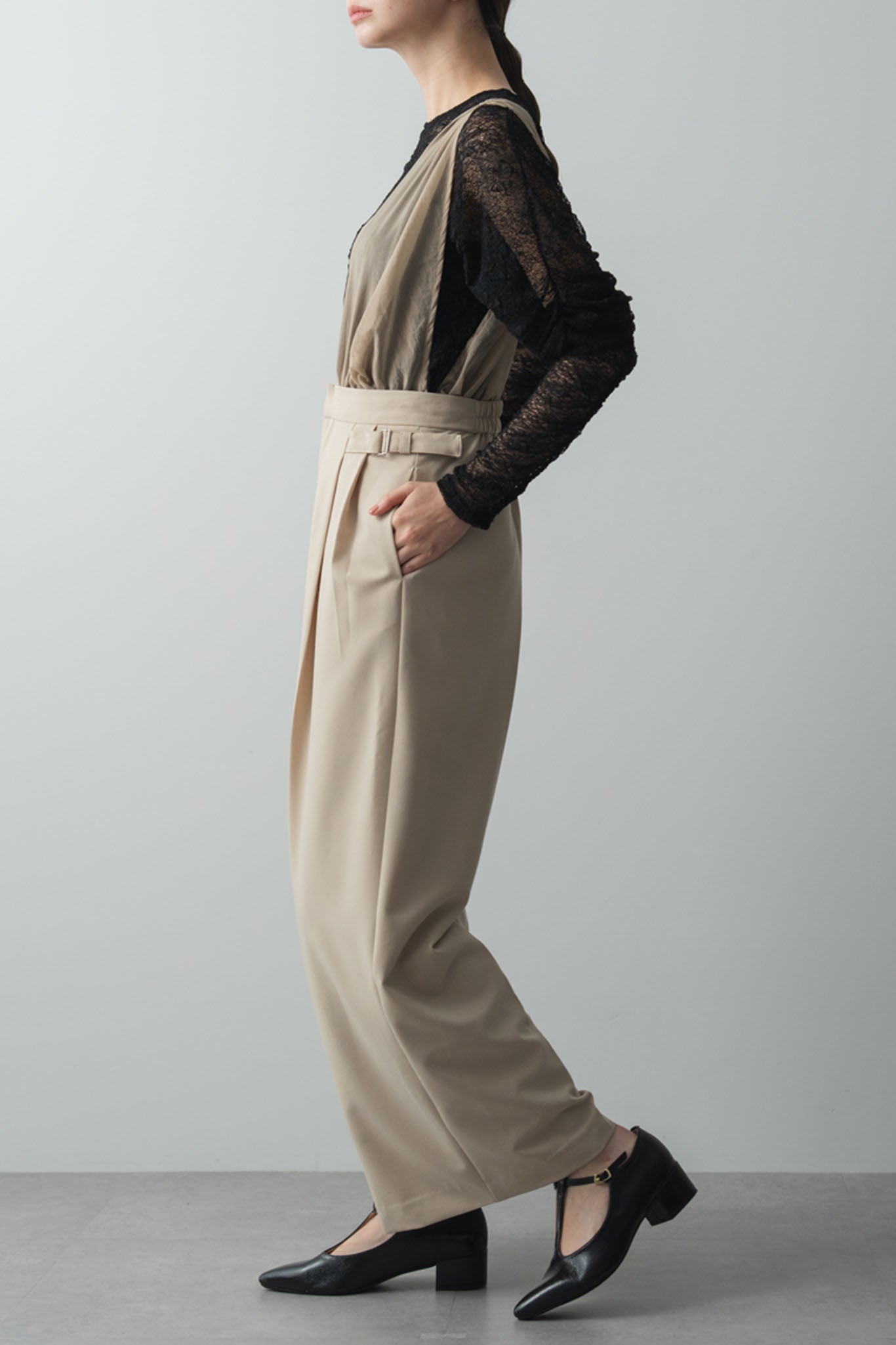 チュールサスペンダーサロペット