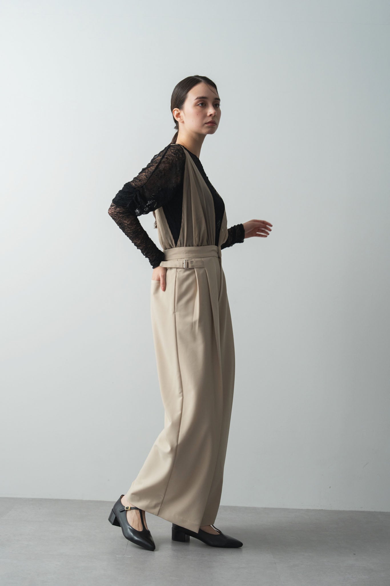 チュールサスペンダーサロペット