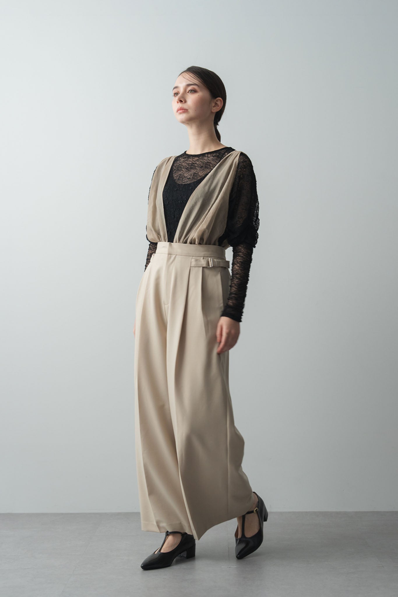 チュールサスペンダーサロペット