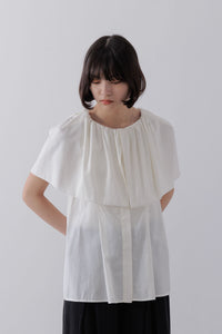 Shoulder wrap cape blouse