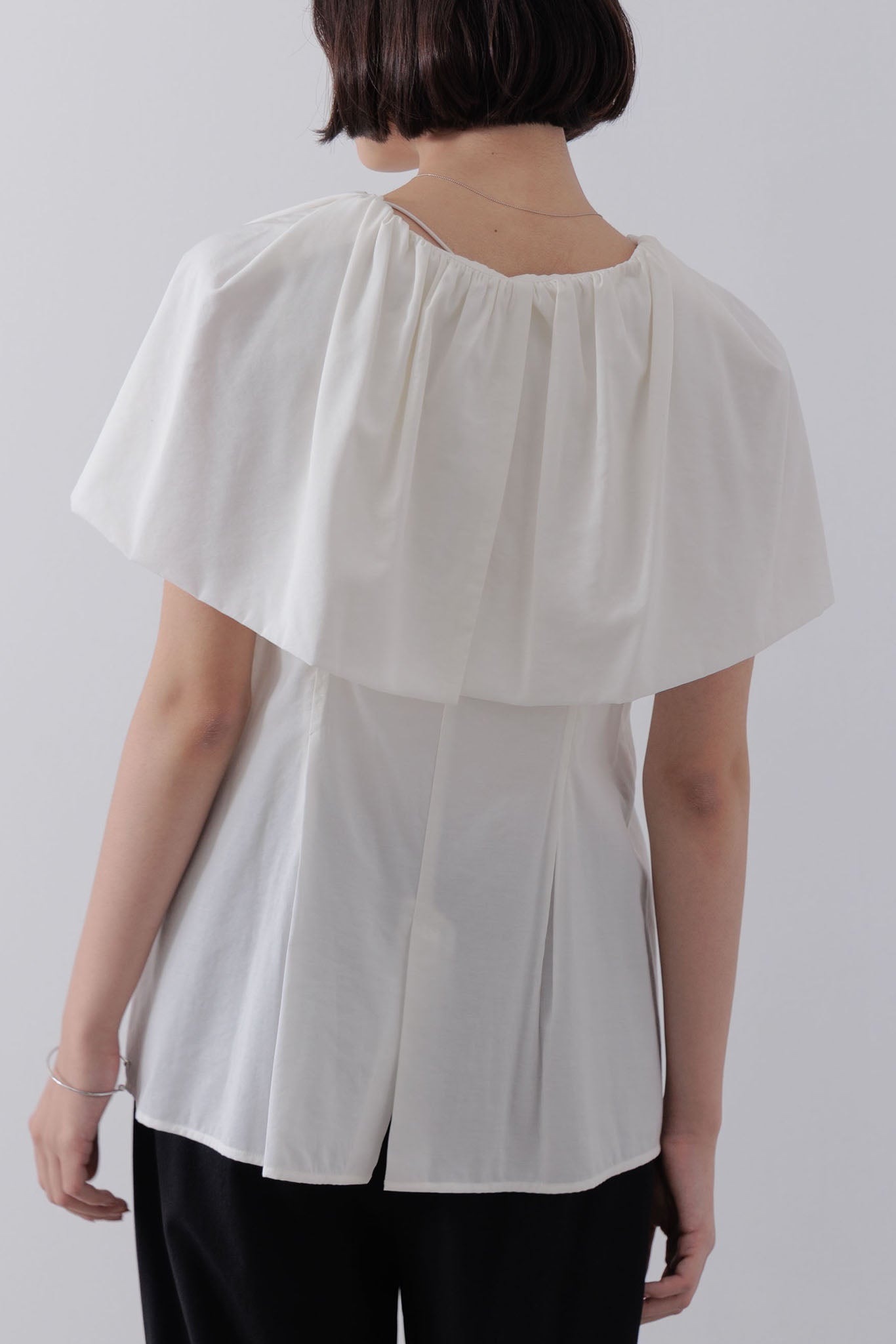 Shoulder wrap cape blouse