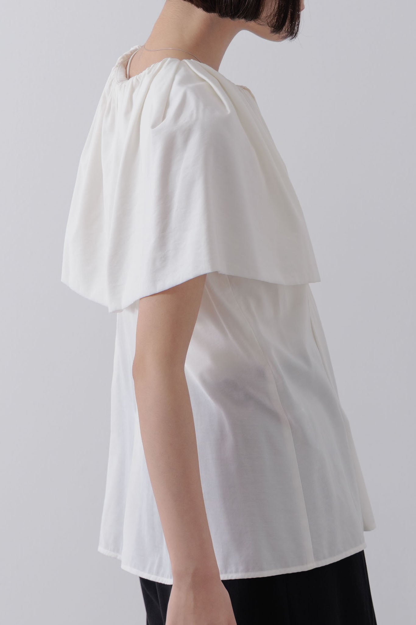 Shoulder wrap cape blouse