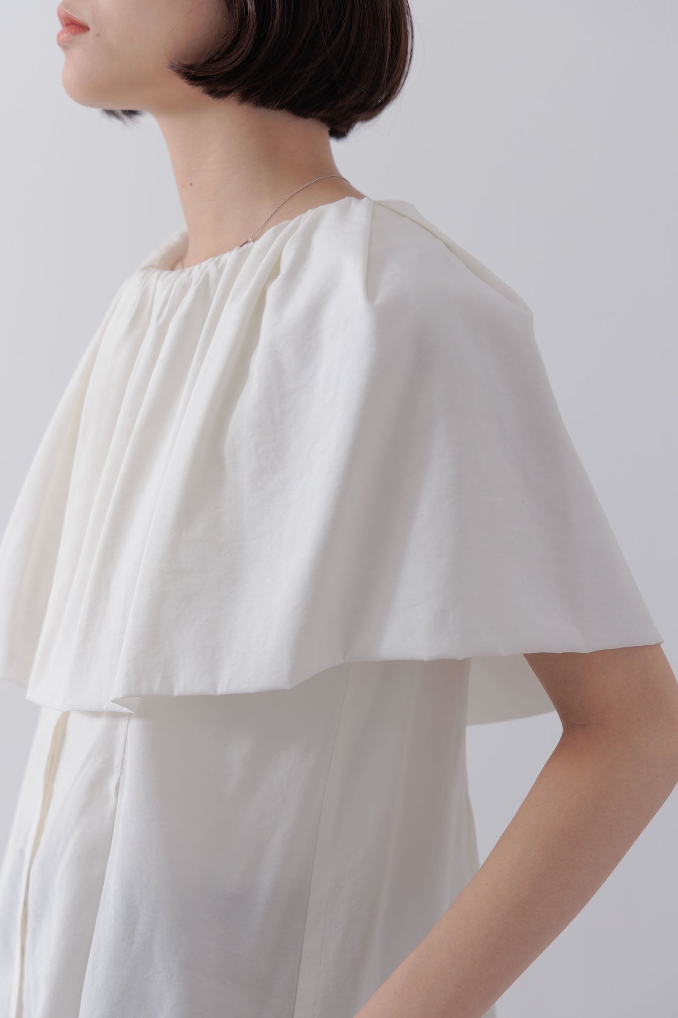 Shoulder wrap cape blouse