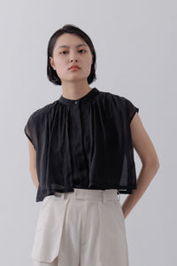 Sleeveless Cape Blouse