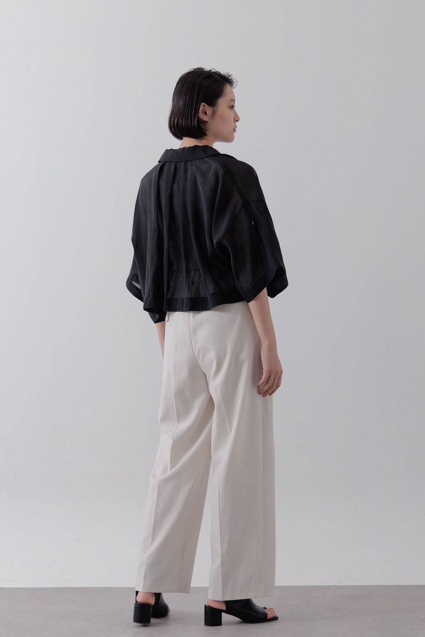 Sheer cropped shirt