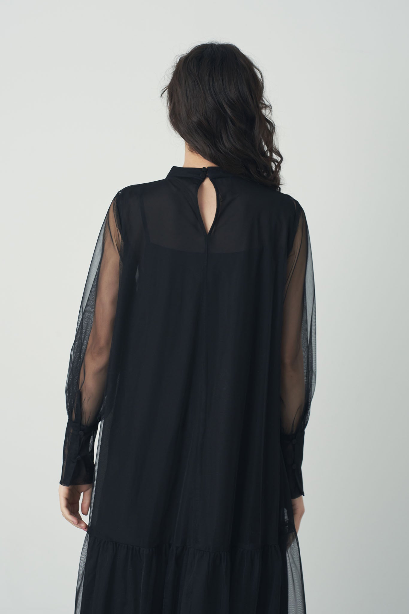 チュールレイヤードワンピース