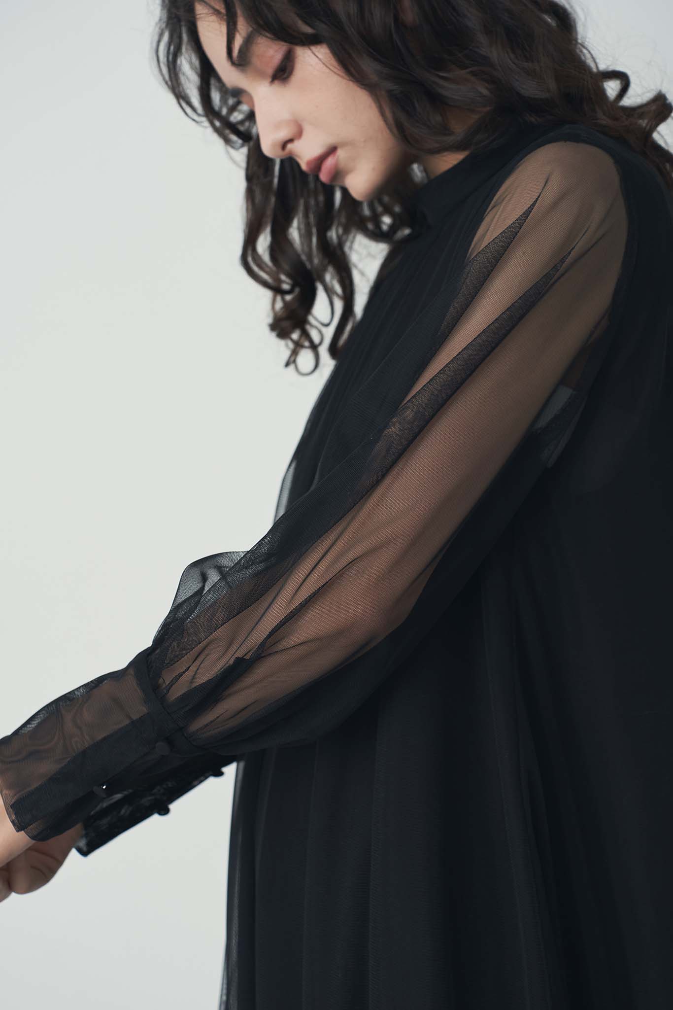 チュールレイヤードワンピース