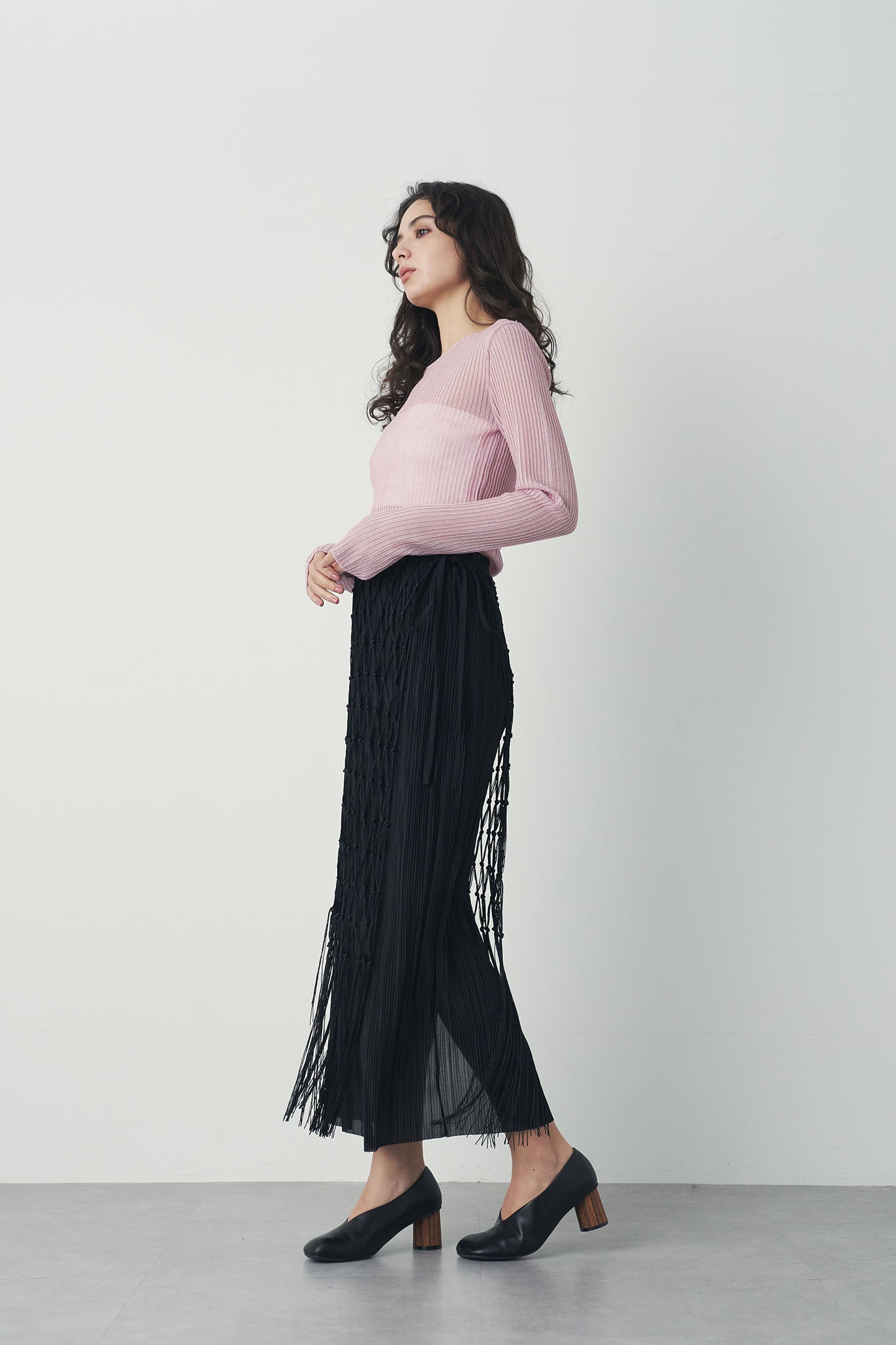 シアープリーツトップス