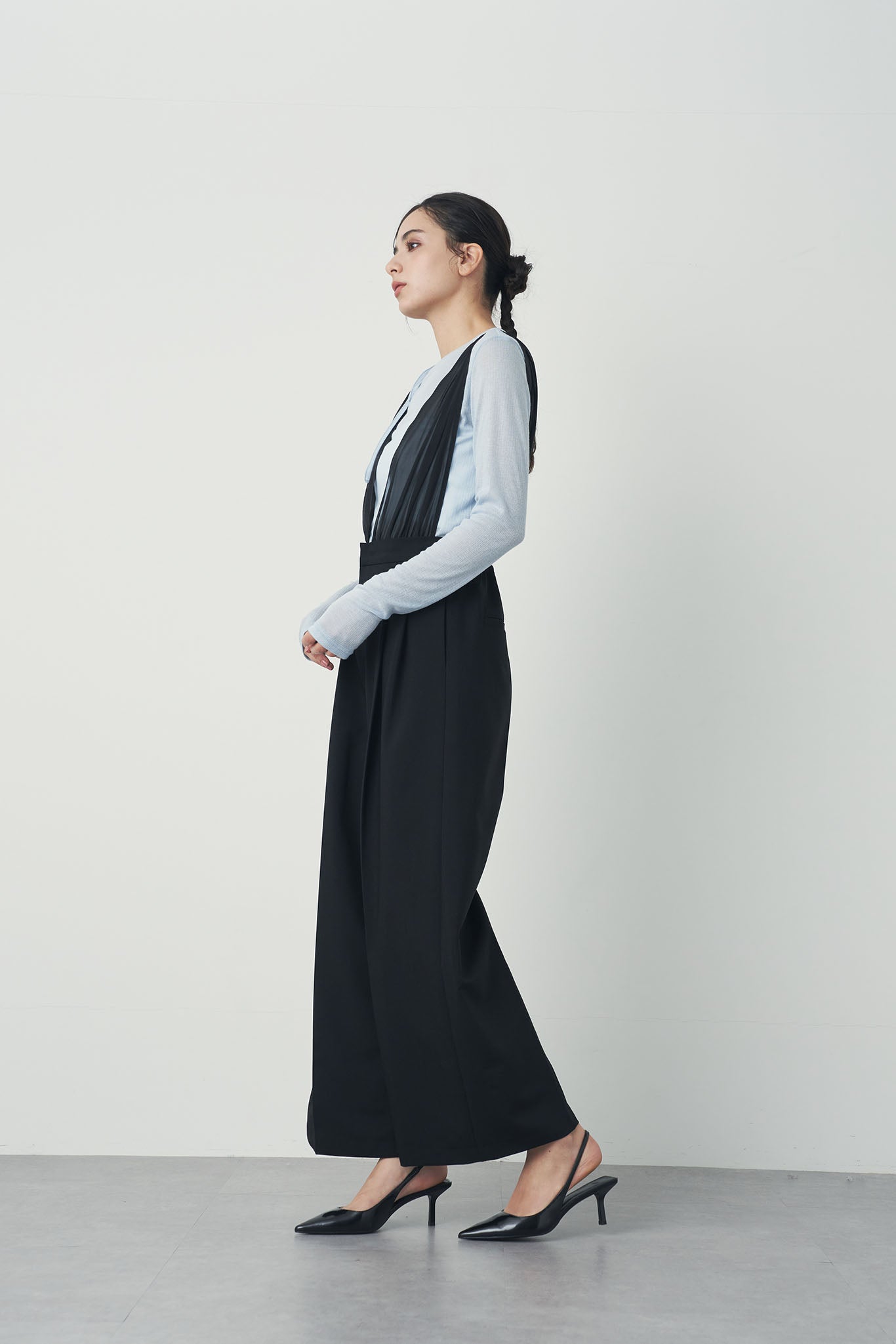 チュールサスペンダーサロペット