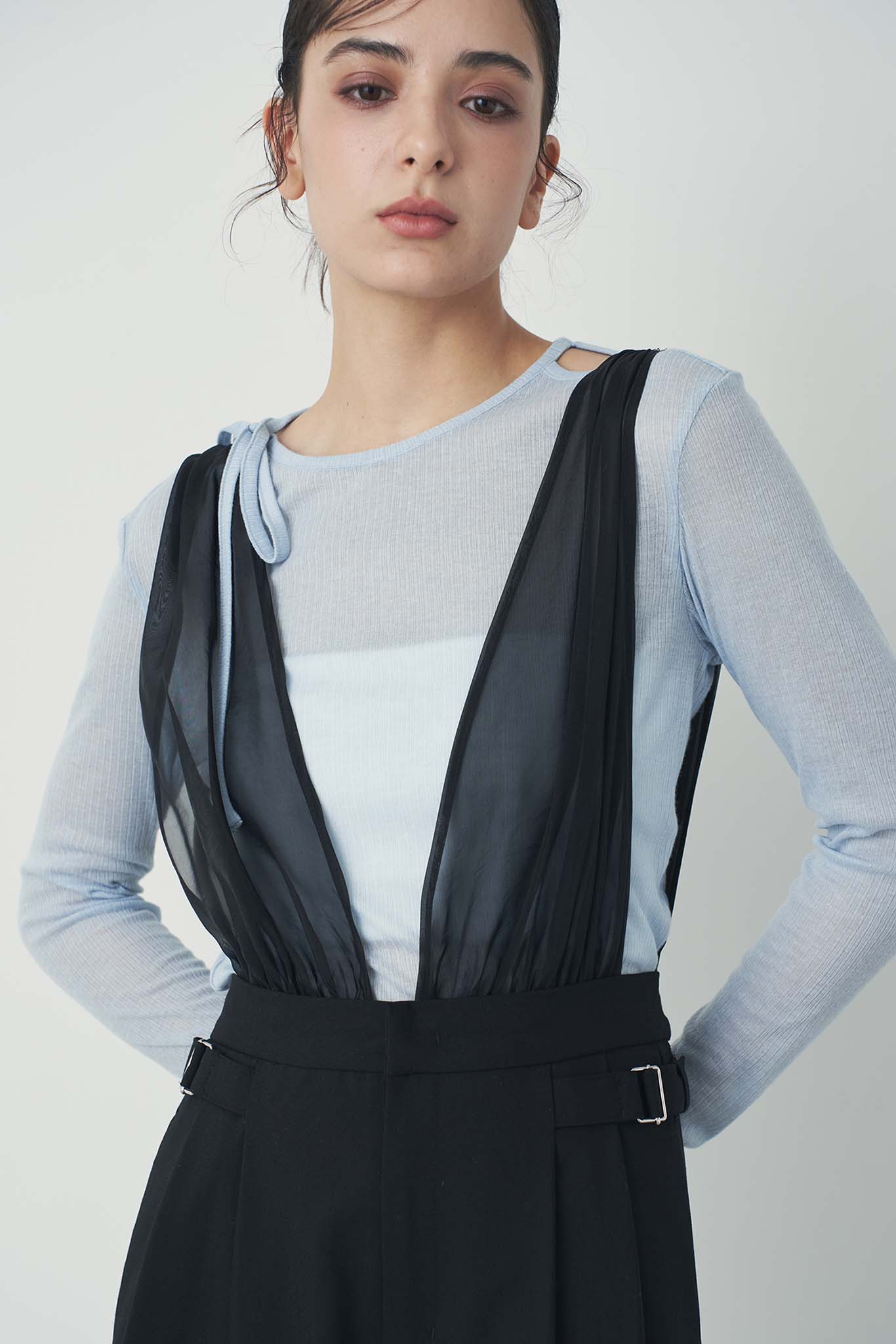 チュールサスペンダーサロペット