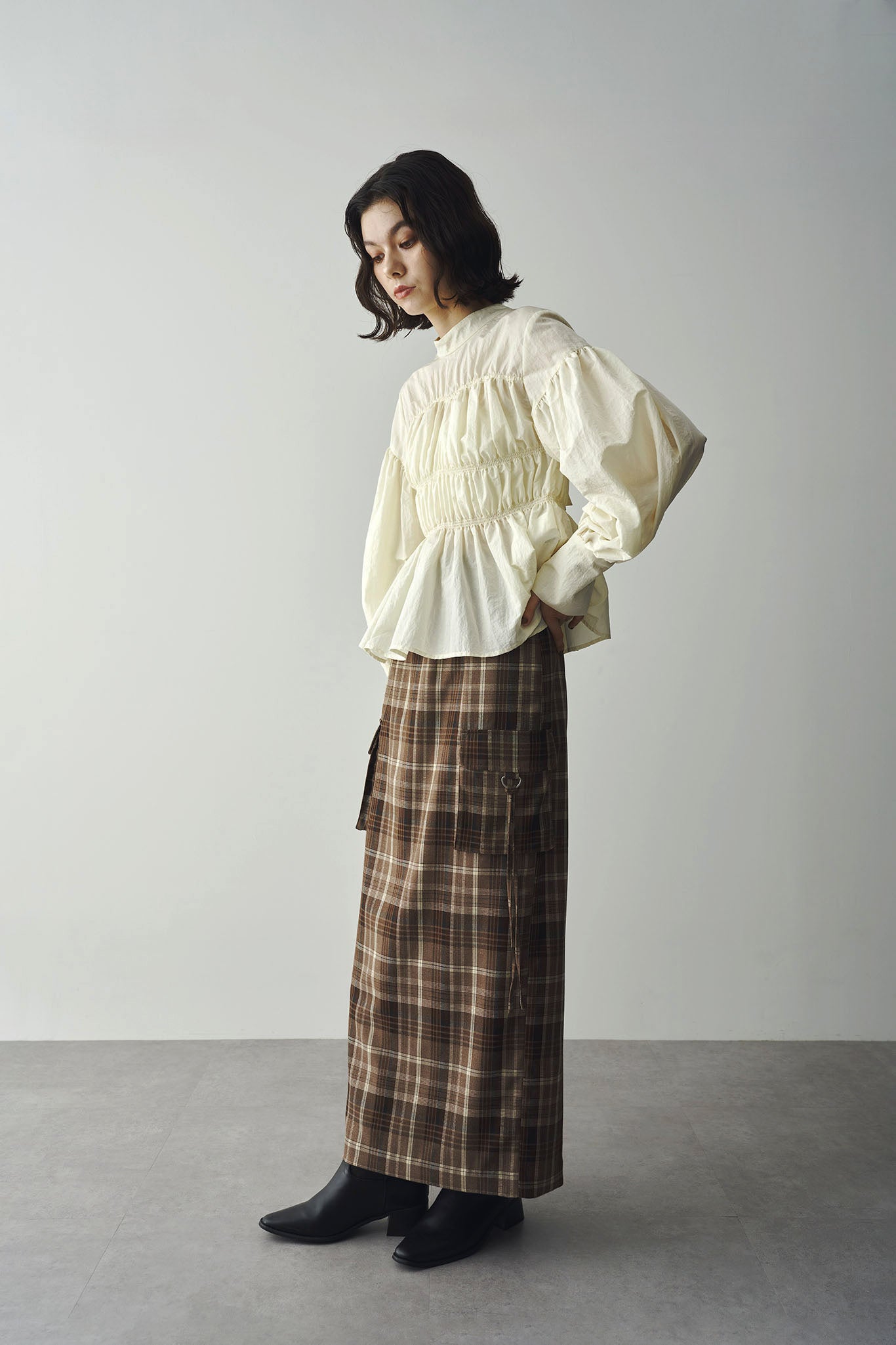 Nylon Gathered Blouse
