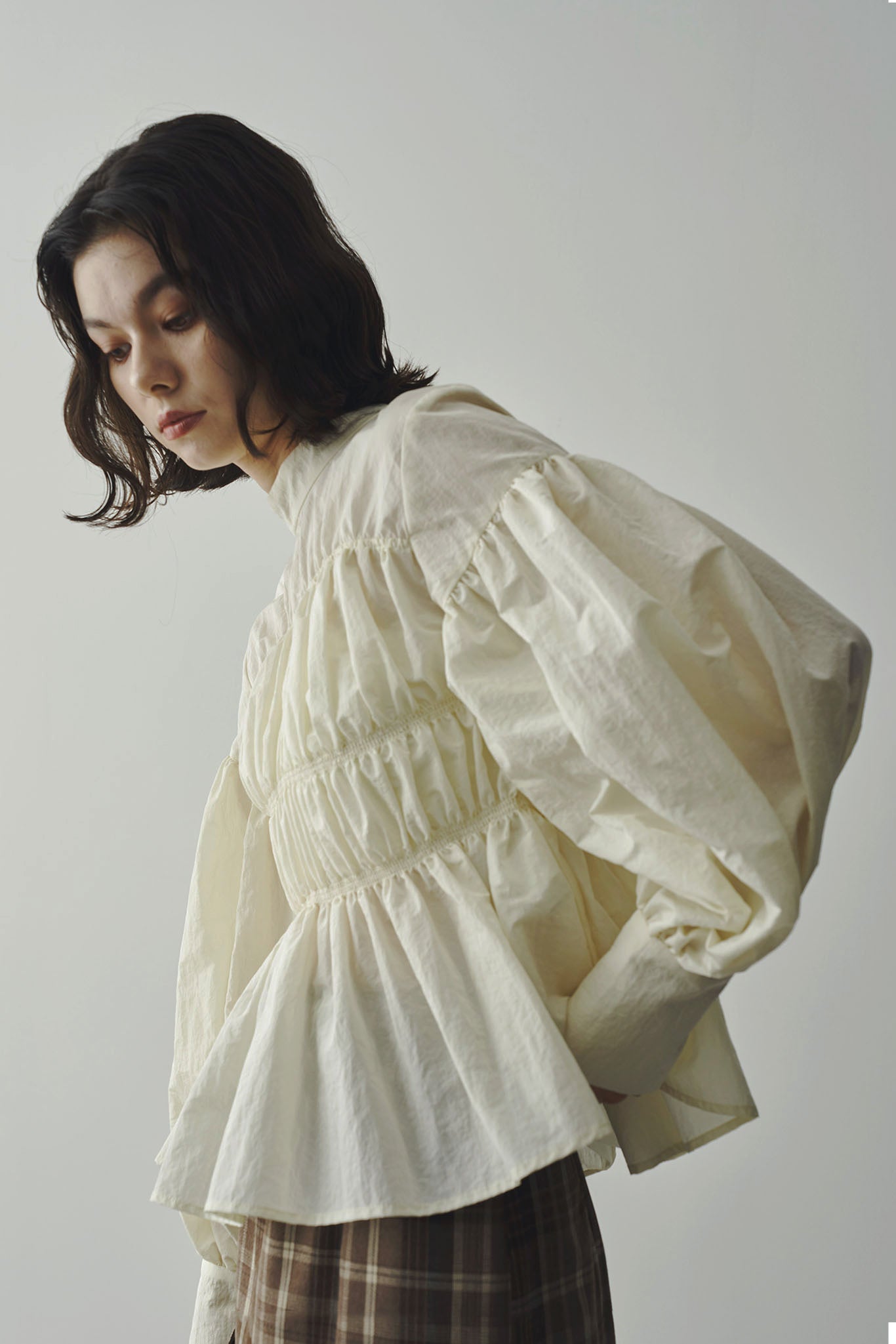 Nylon Gathered Blouse