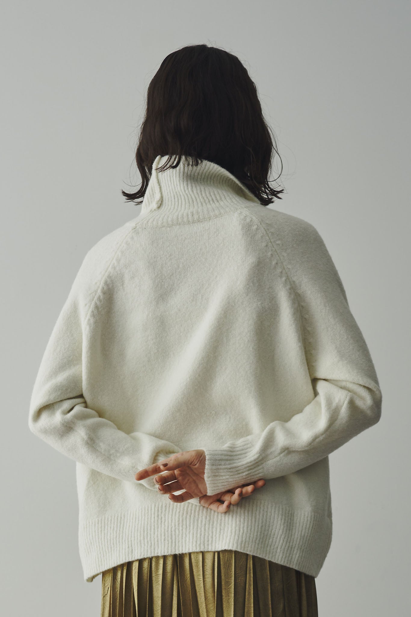High neck mohair yarn knit