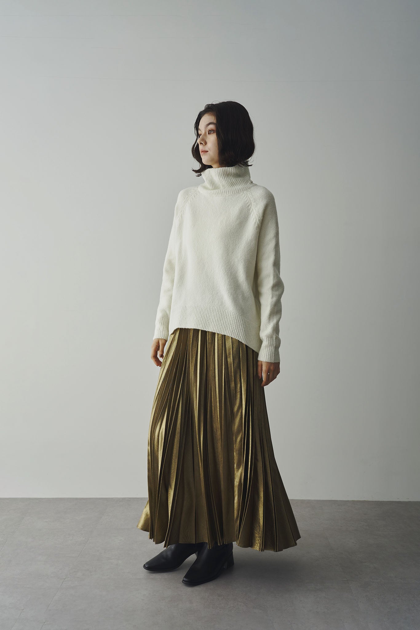 High neck mohair yarn knit