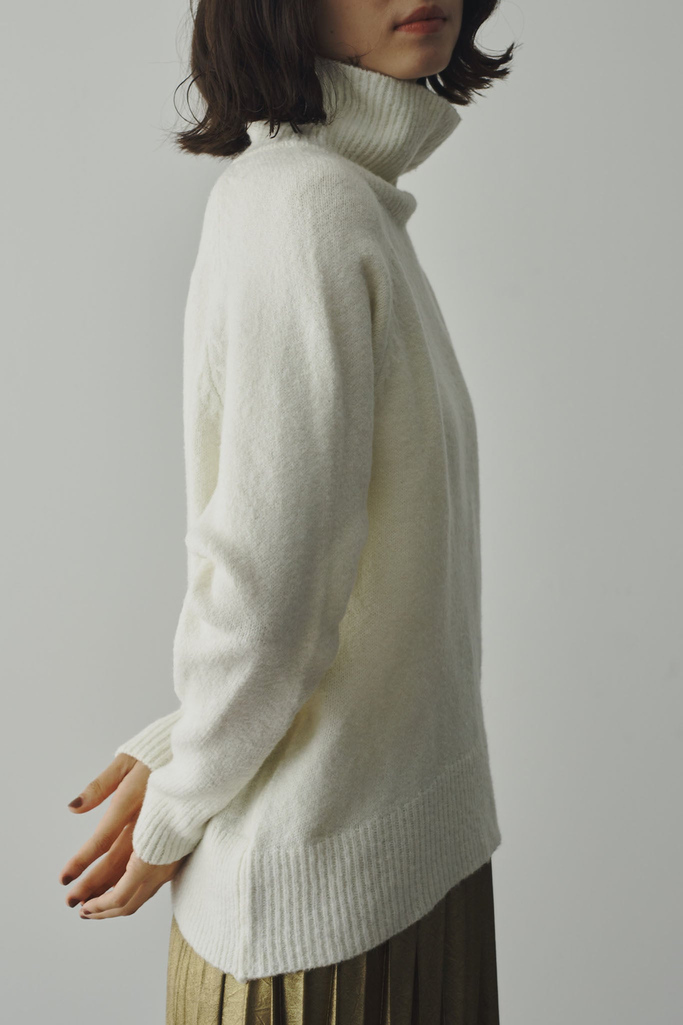 High neck mohair yarn knit