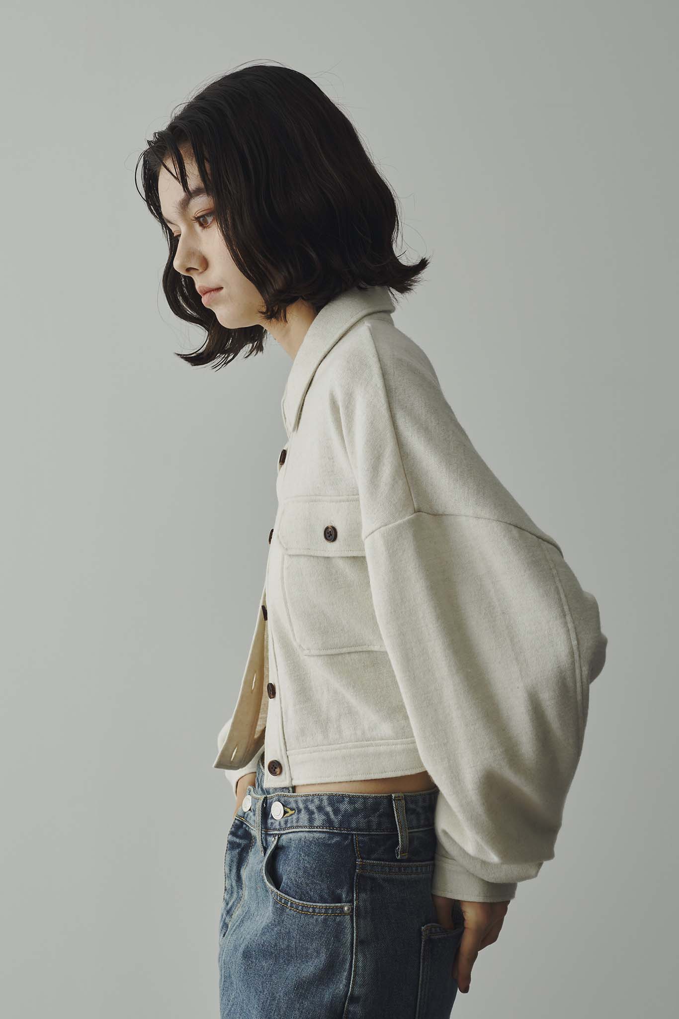 Brushed short blouson