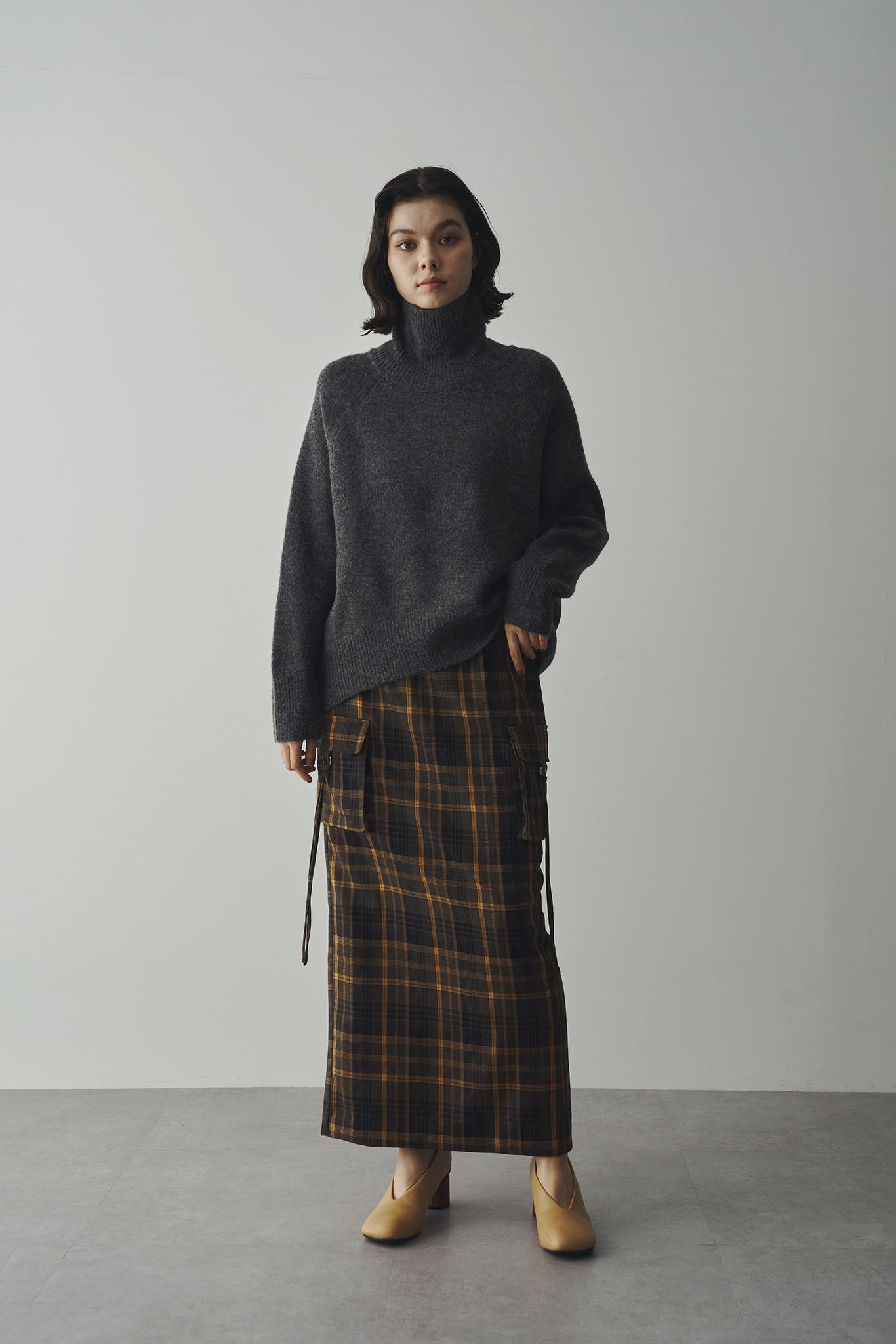 High neck mohair yarn knit