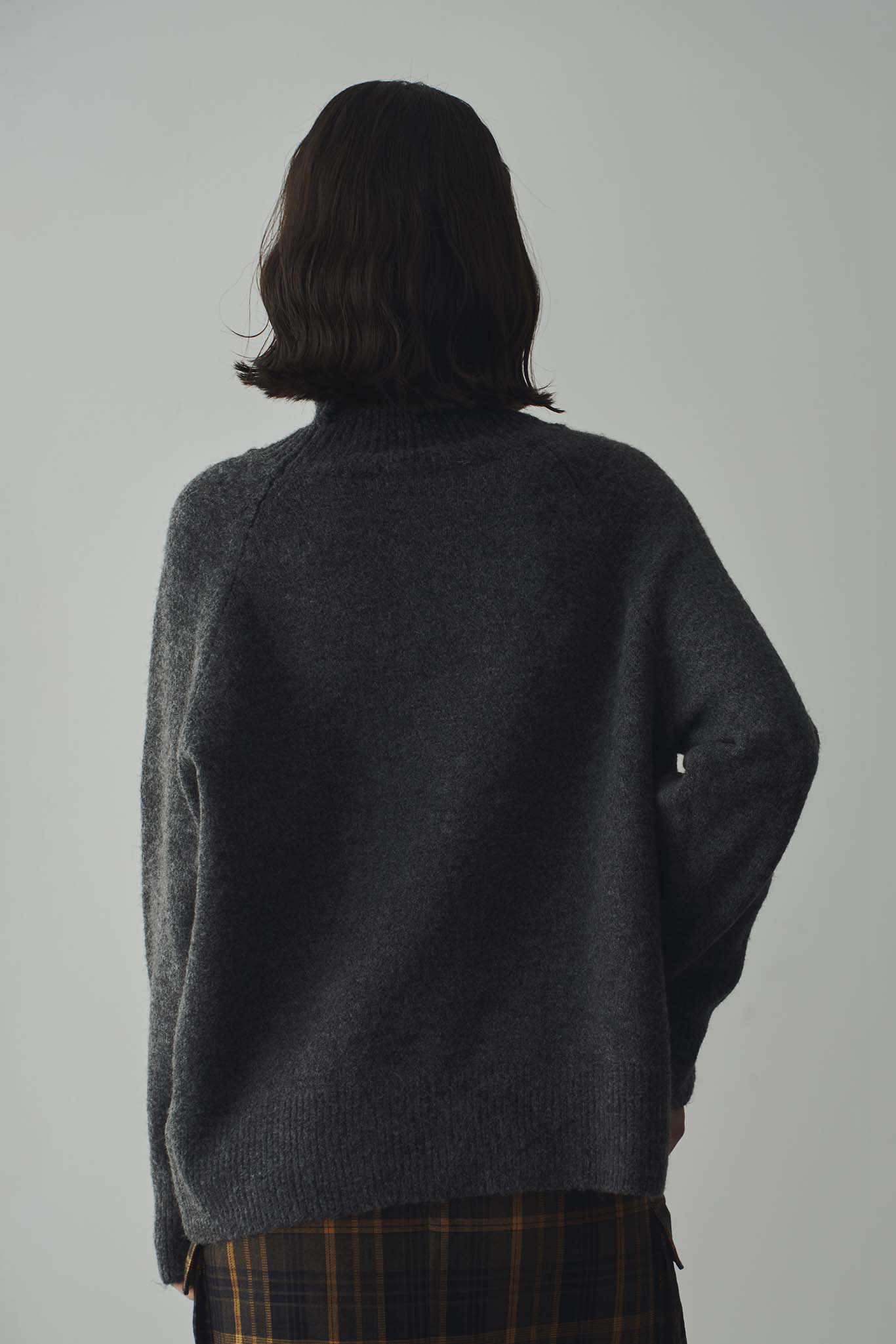 High neck mohair yarn knit