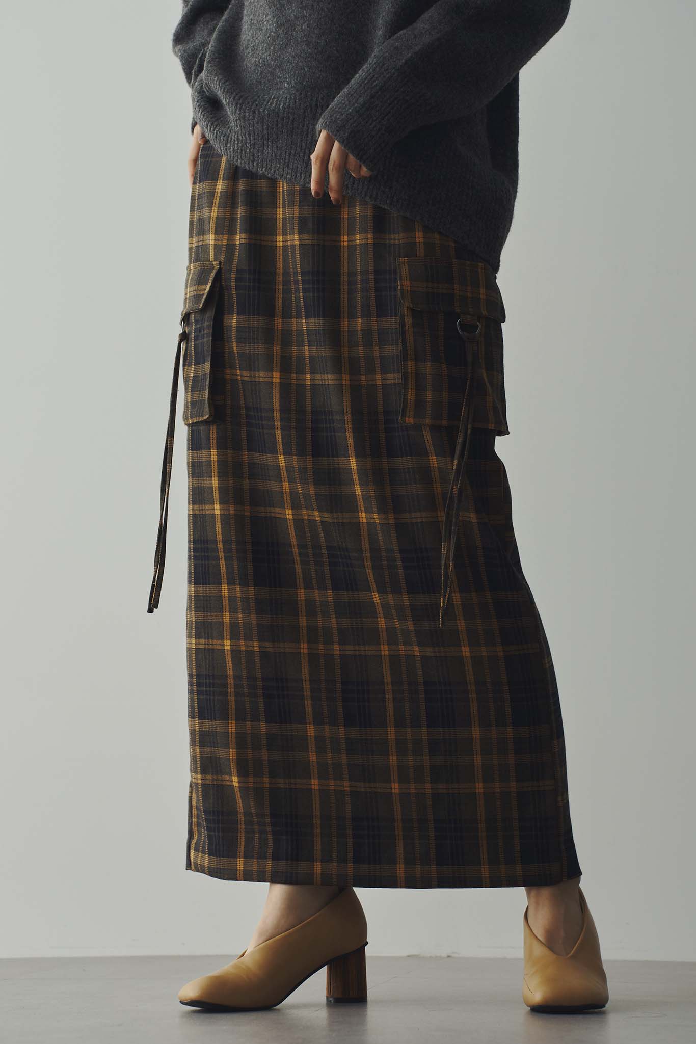 チェックアウトポケットスカート