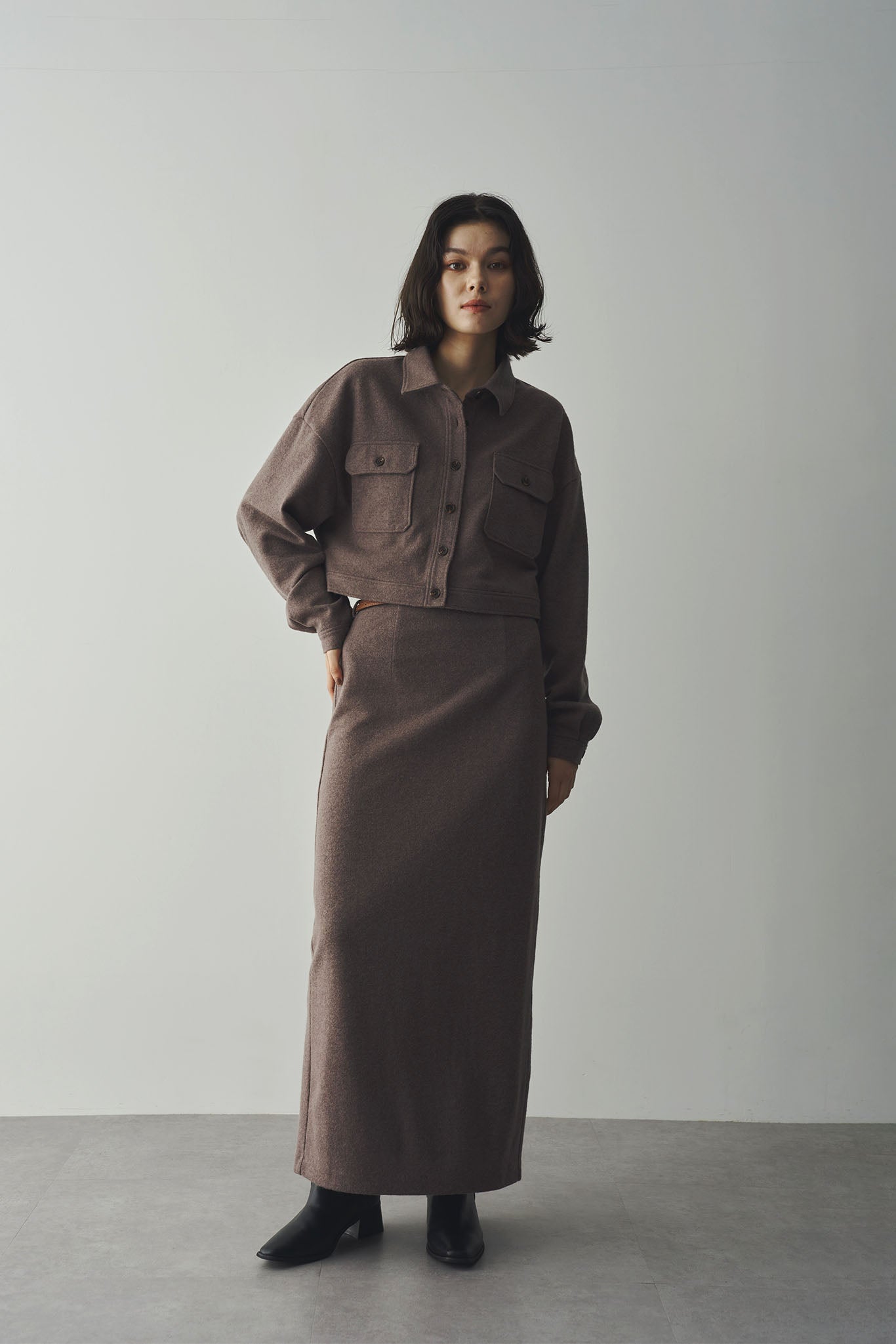 Brushed short blouson