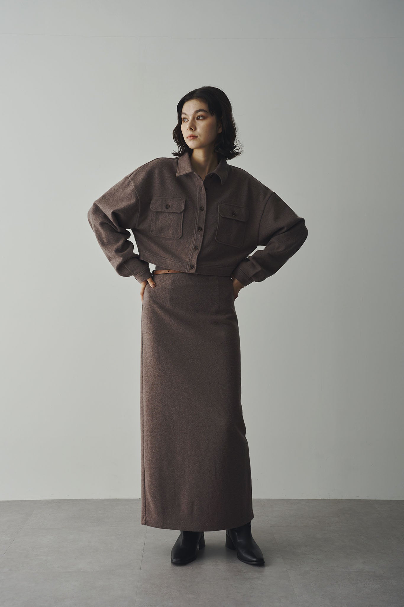 Brushed short blouson