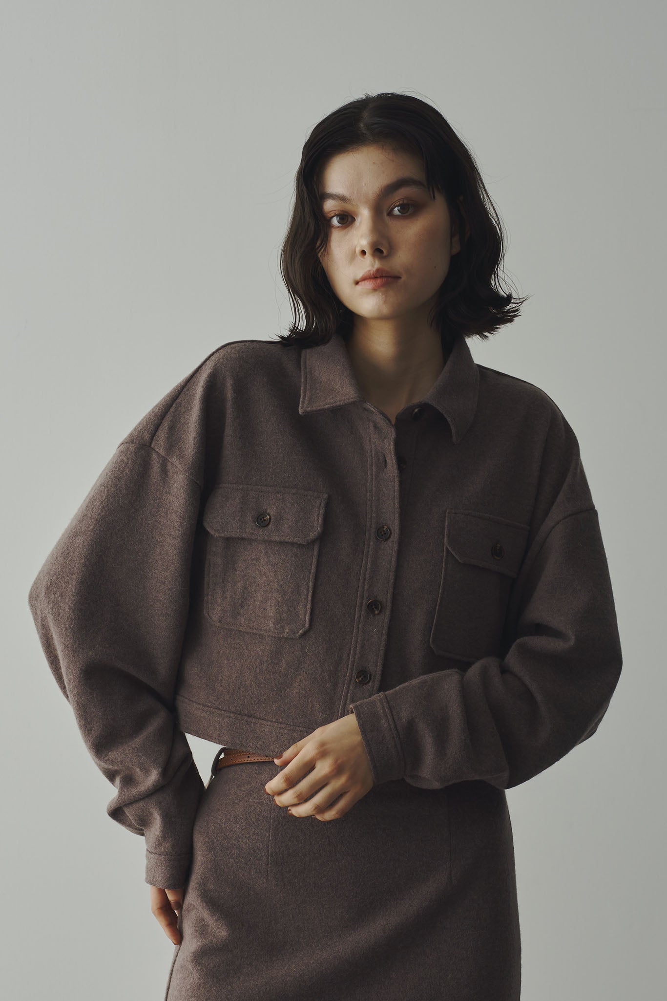 Brushed short blouson