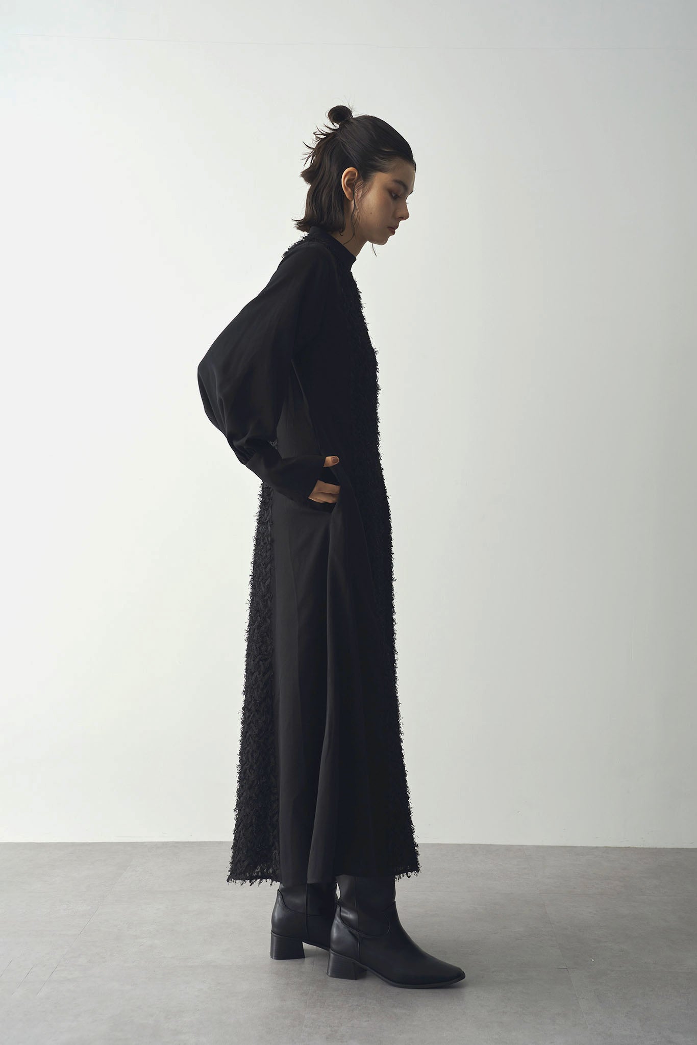 Cut jacquard dress