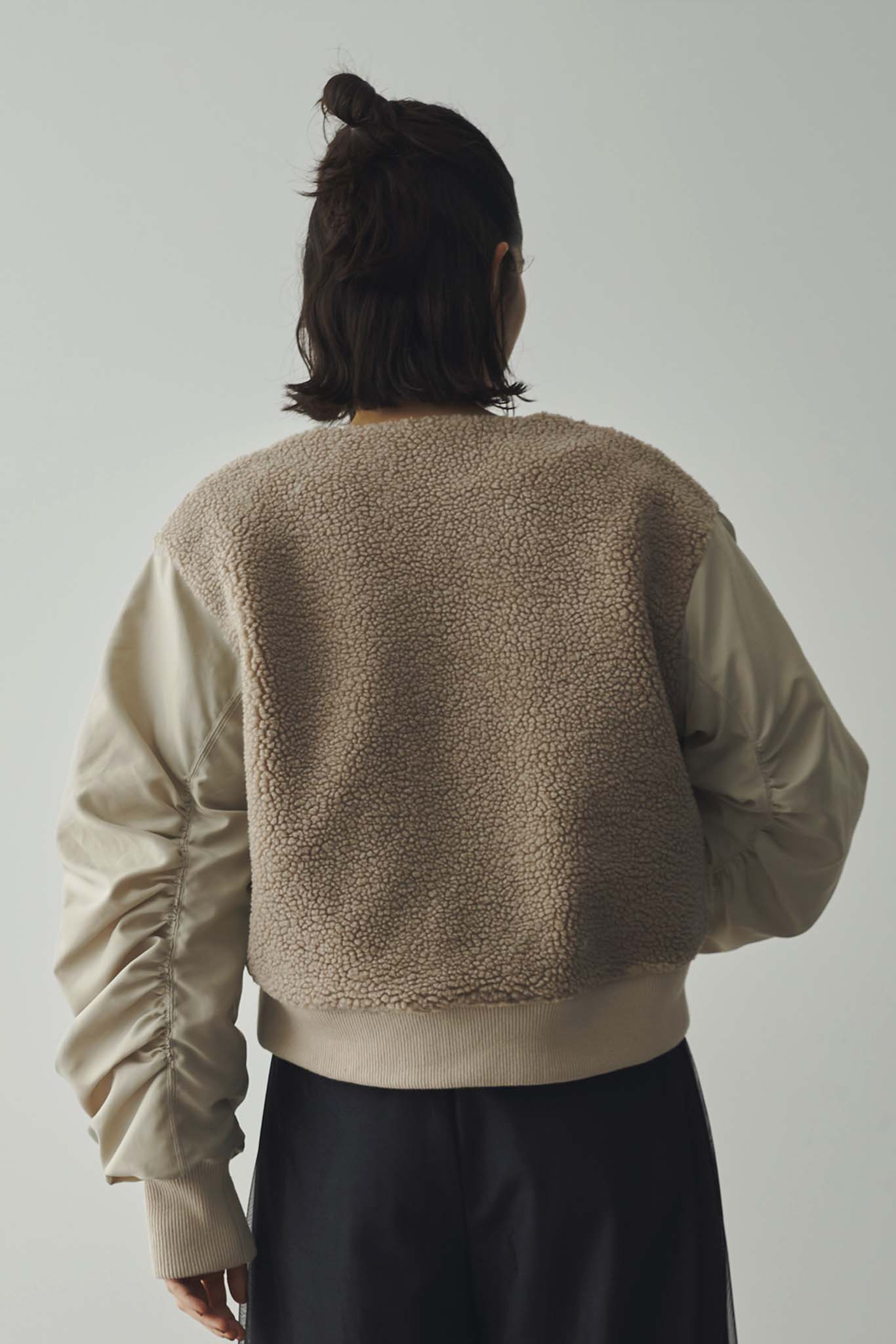 Boa combination padded blouson