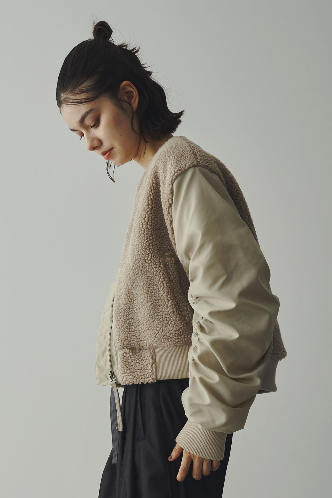 ボアコンビ中綿ブルゾン